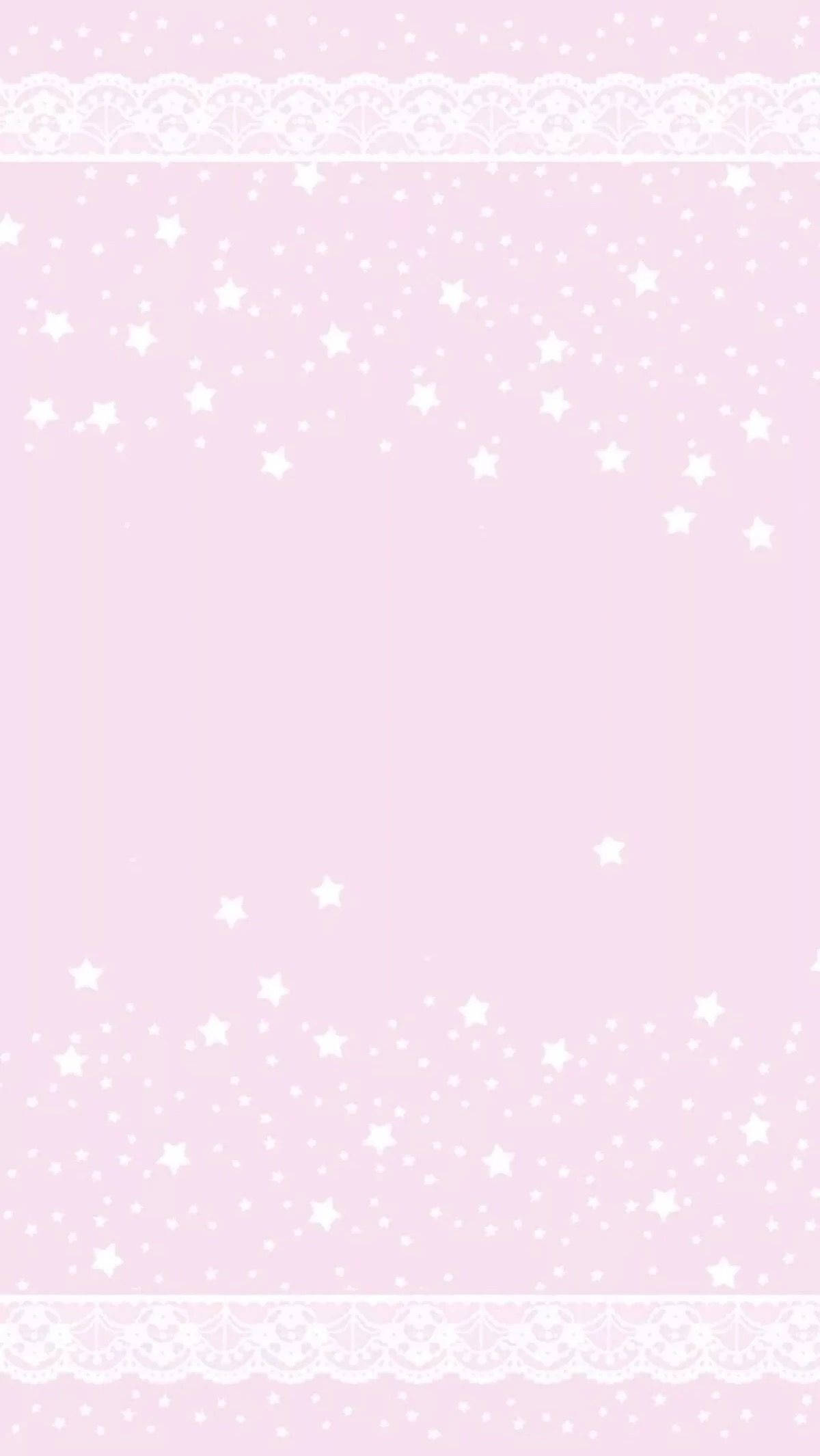 Sødt pink tapet med stjerner og kanter Wallpapers