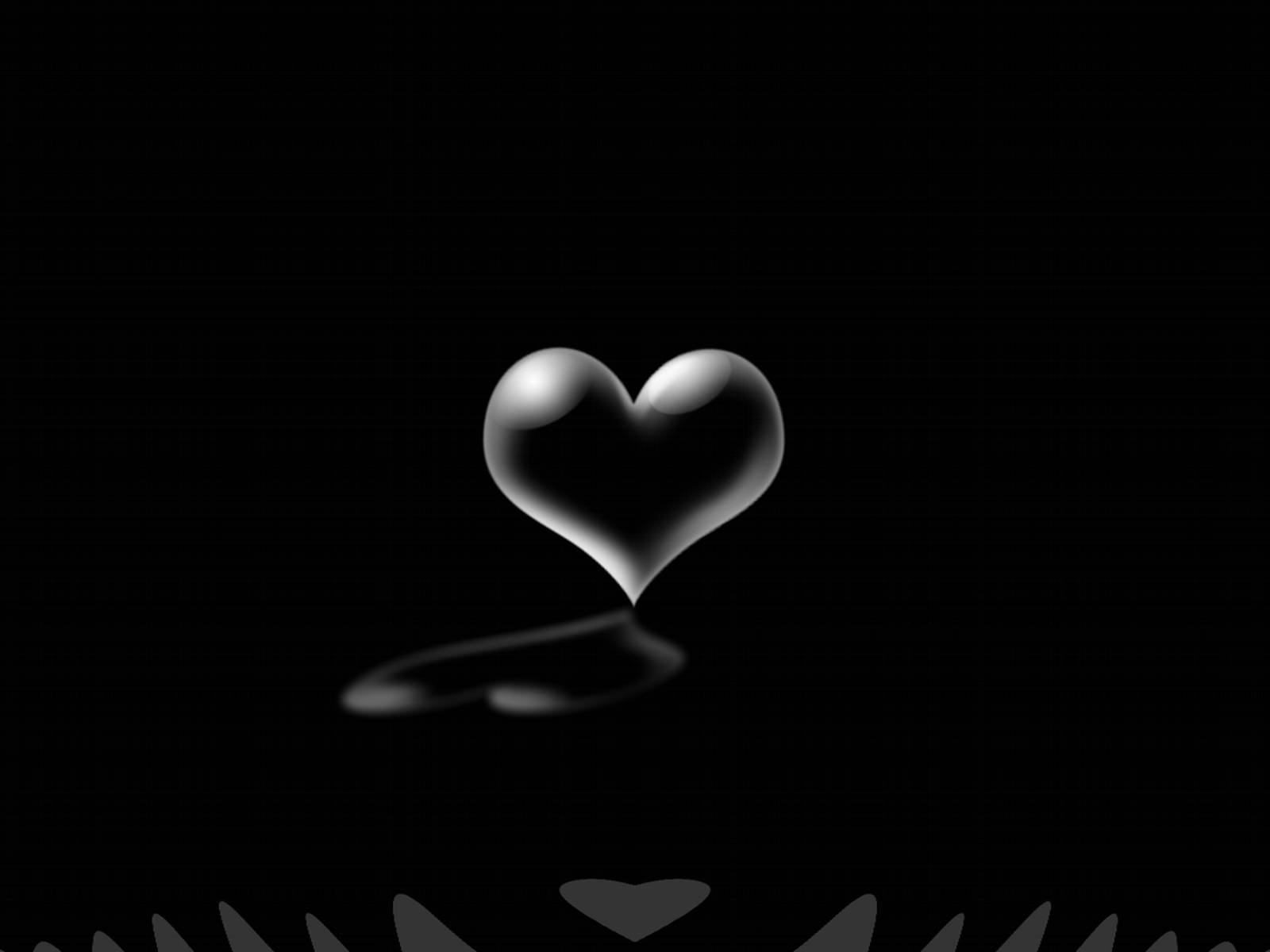 Sødt sort 3D-hjerte Wallpapers