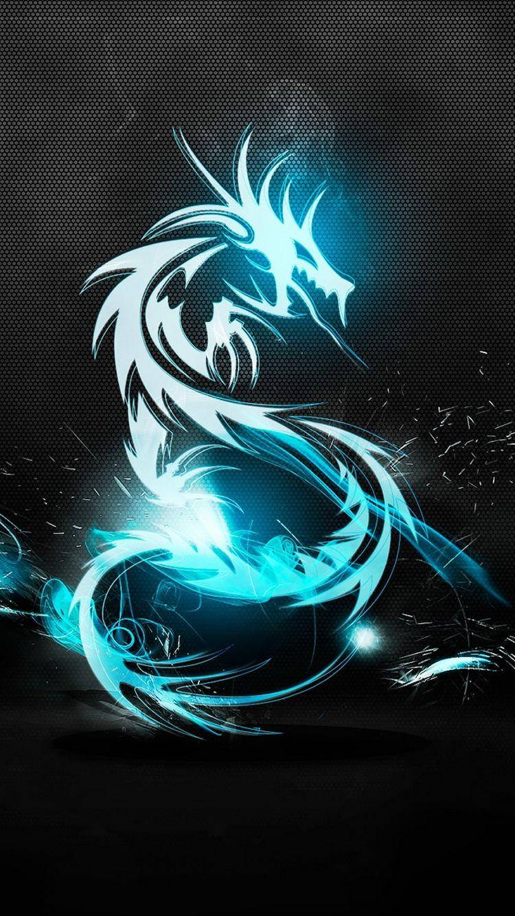Sølv og blå drage til iPhone-skærme Wallpapers