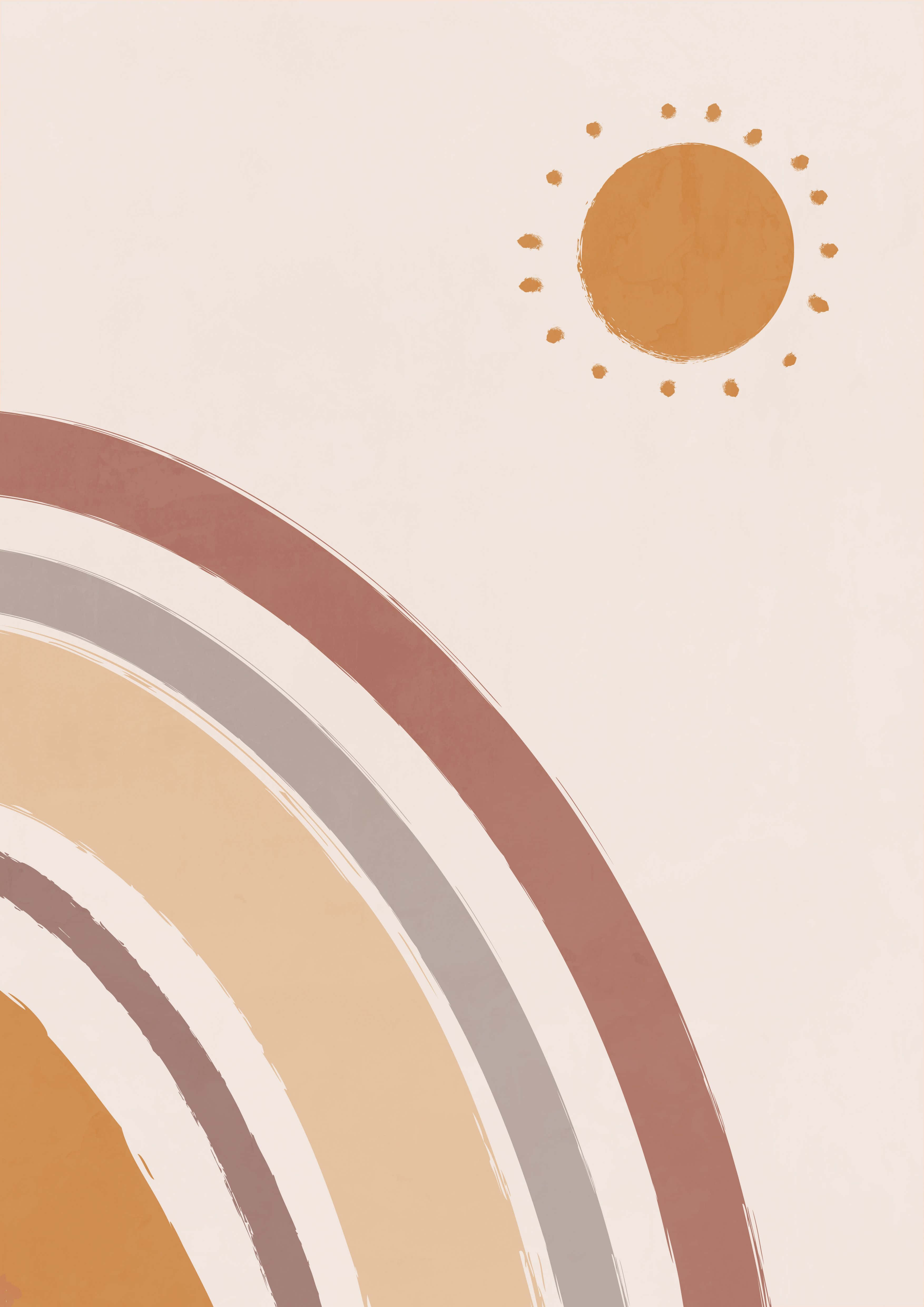 Sol abstrakt kunst med æstetiske farver Wallpapers