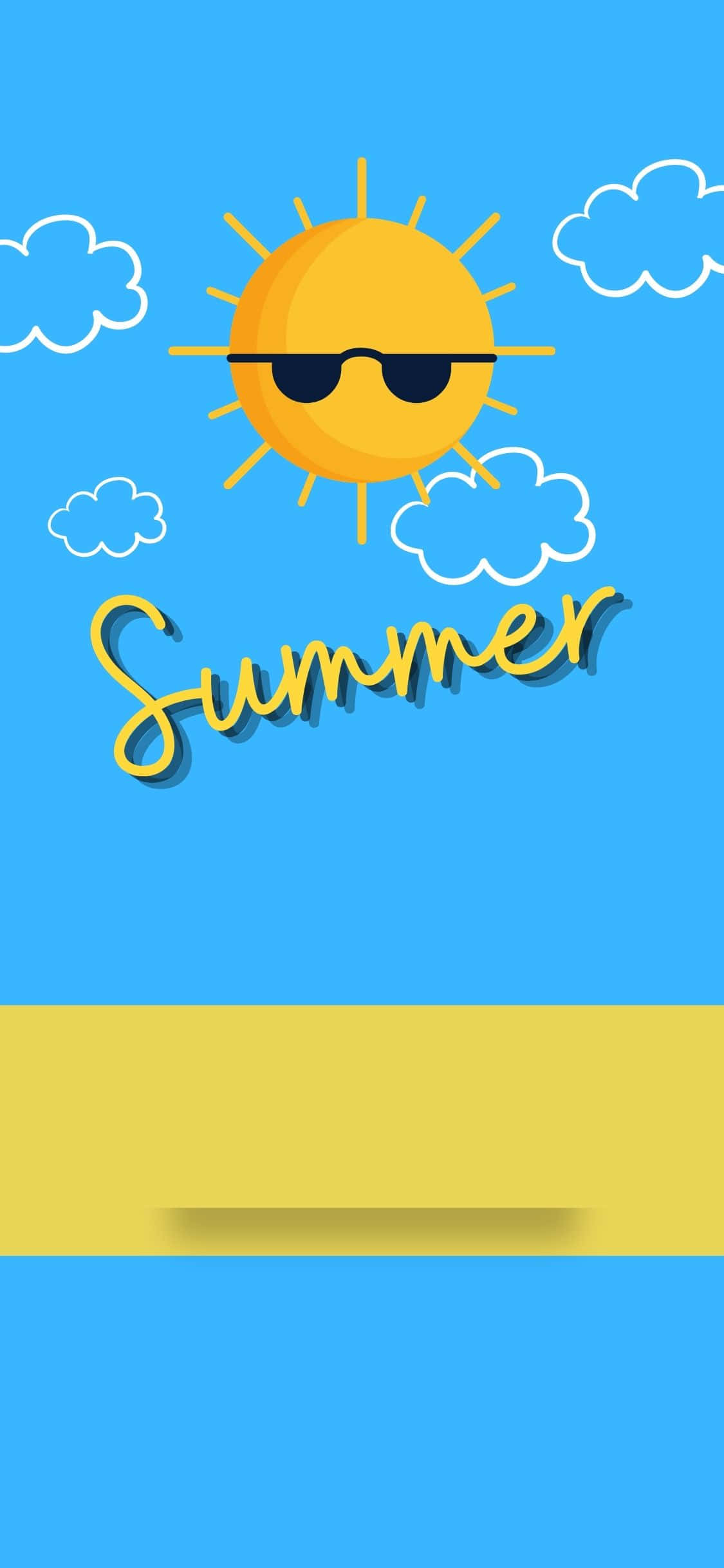 Sol med Solbriller iPhone X Sommerbaggrund Wallpapers