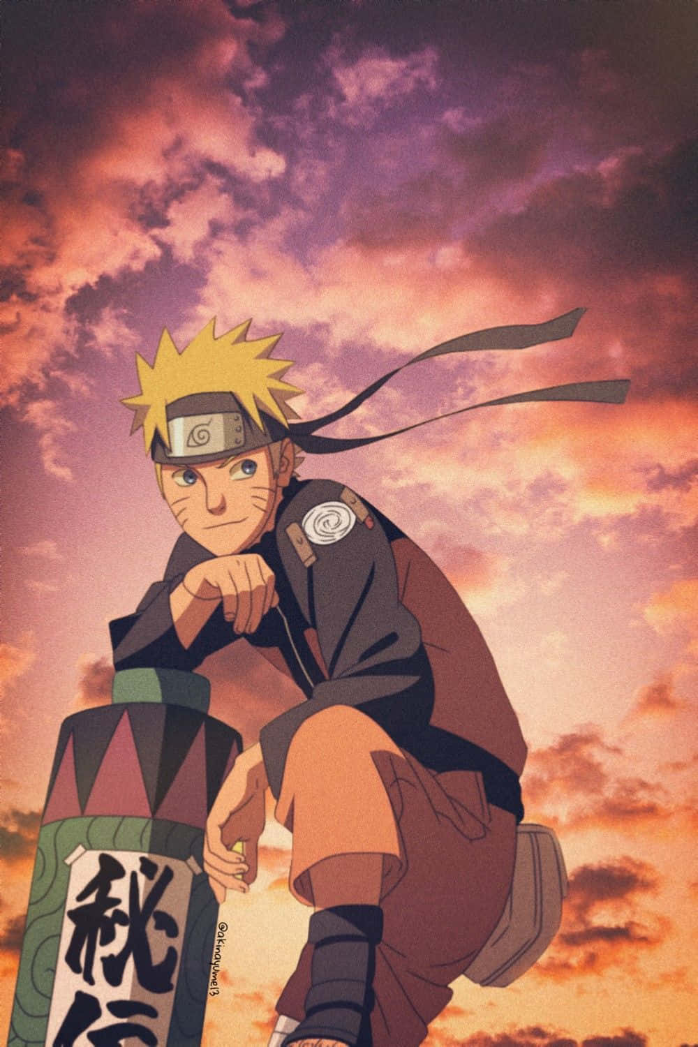 Solnedgang bag Naruto æstetisk telefon Wallpapers