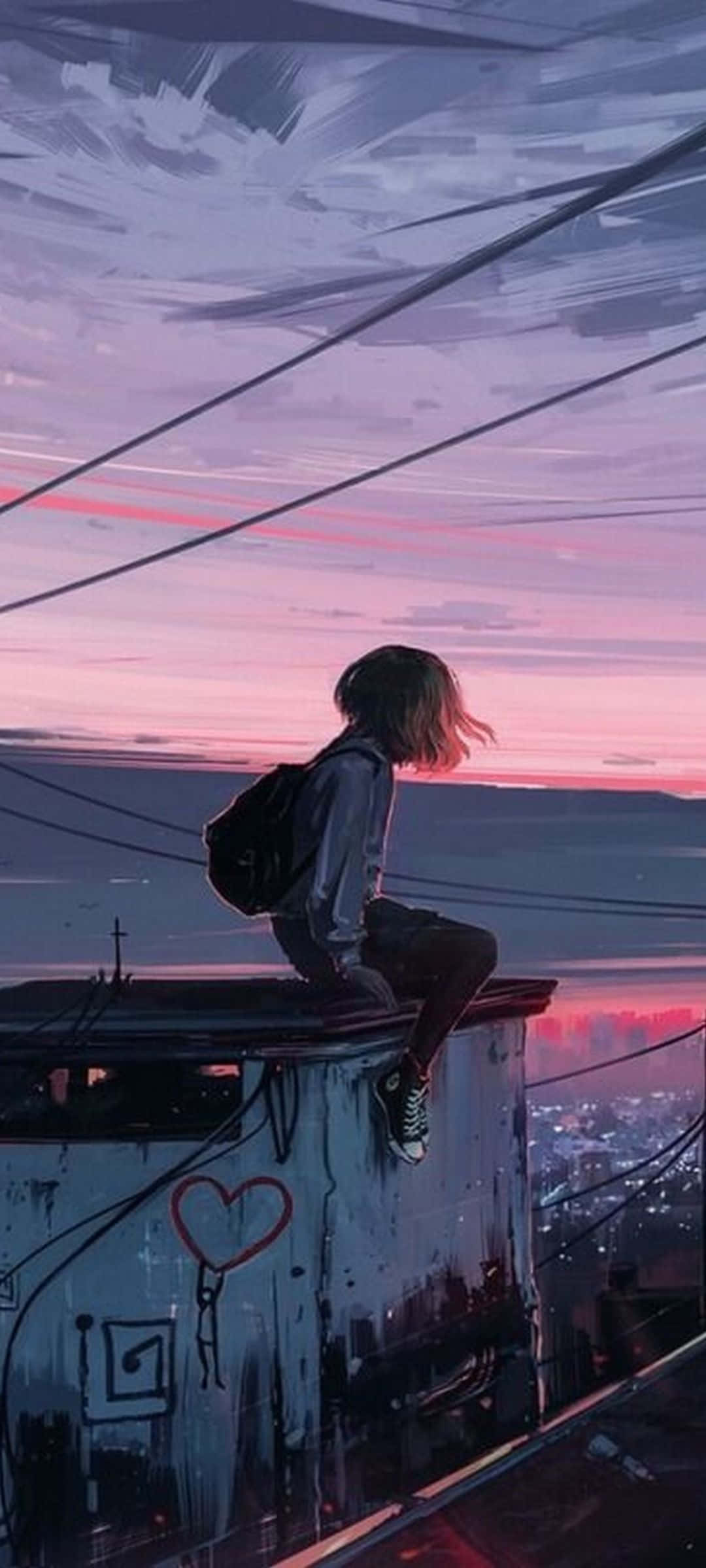 Solnedgang_ Eftertanke_ Anime_ Stil Wallpapers