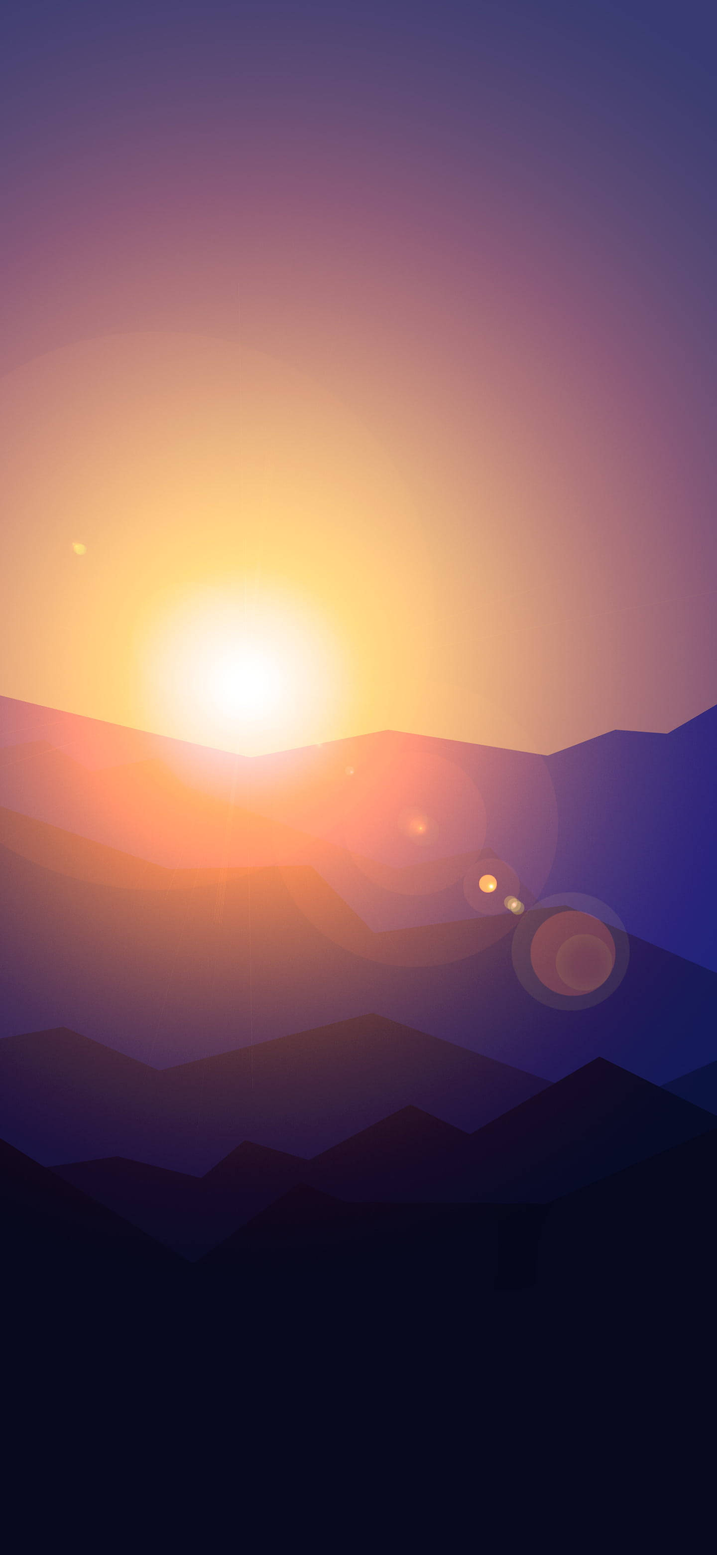Solnedgang horisont minimalistisk Android Wallpapers