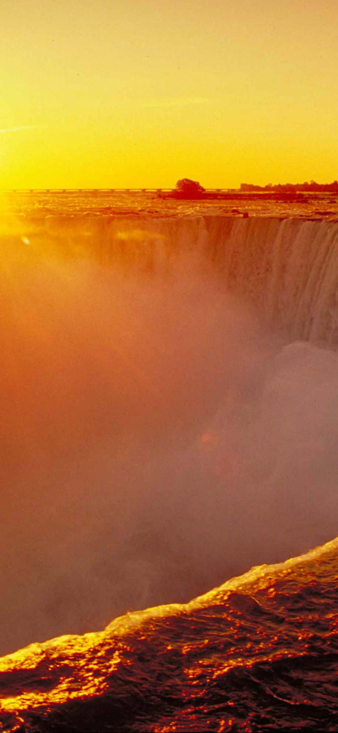 Solnedgang iPhone X Niagara Falls Baggrund Wallpapers