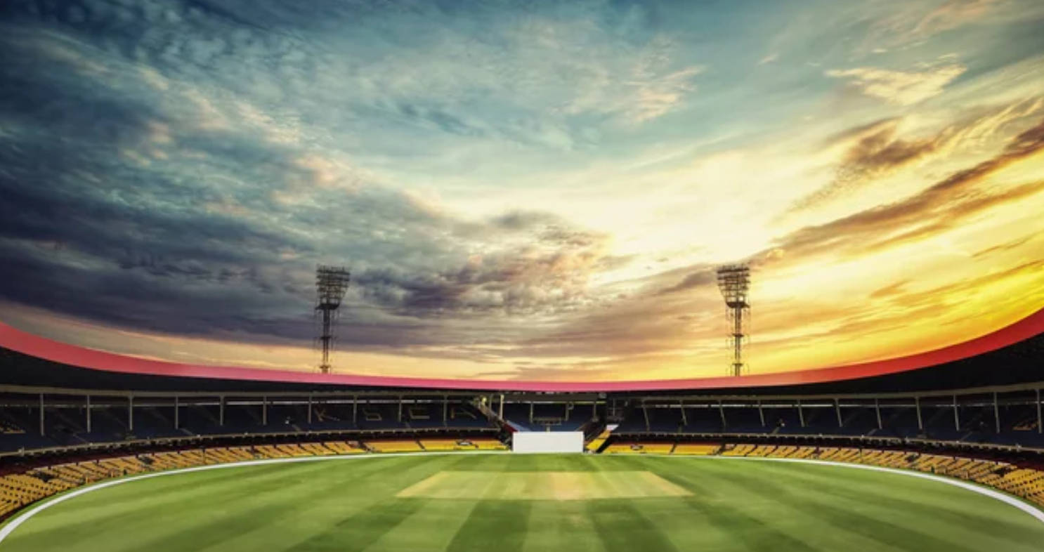 Solnedgang over cricketbane Wallpapers