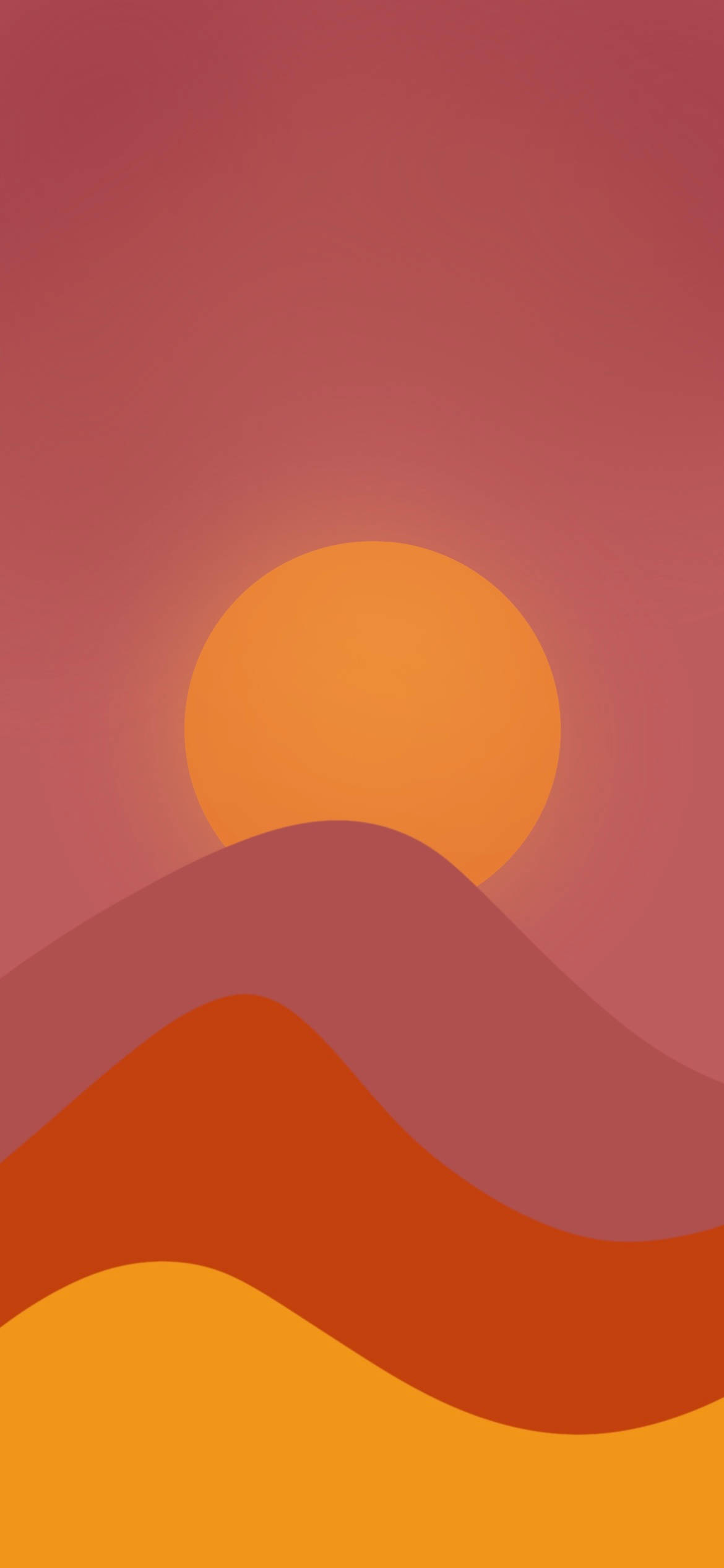 Solnedgang over bjergkæde til Xiaomi Redmi Note 9 Wallpapers