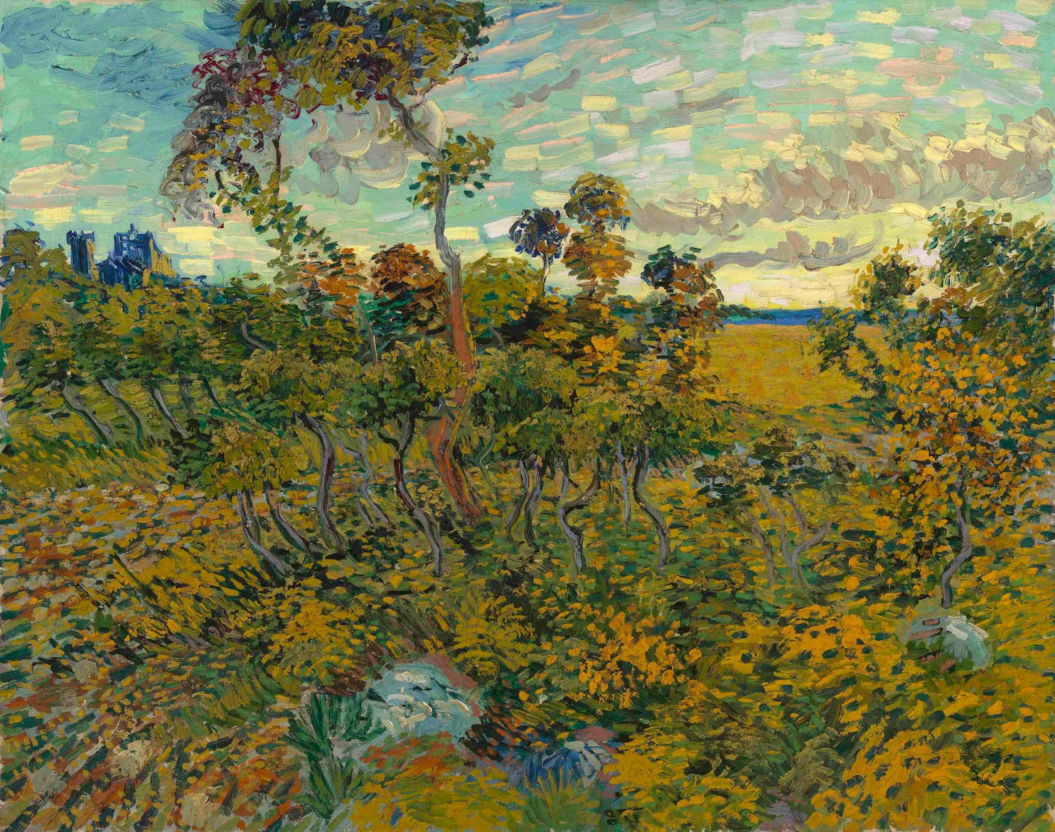 Solnedgang over Montmajour Van Gogh Museum Wallpapers