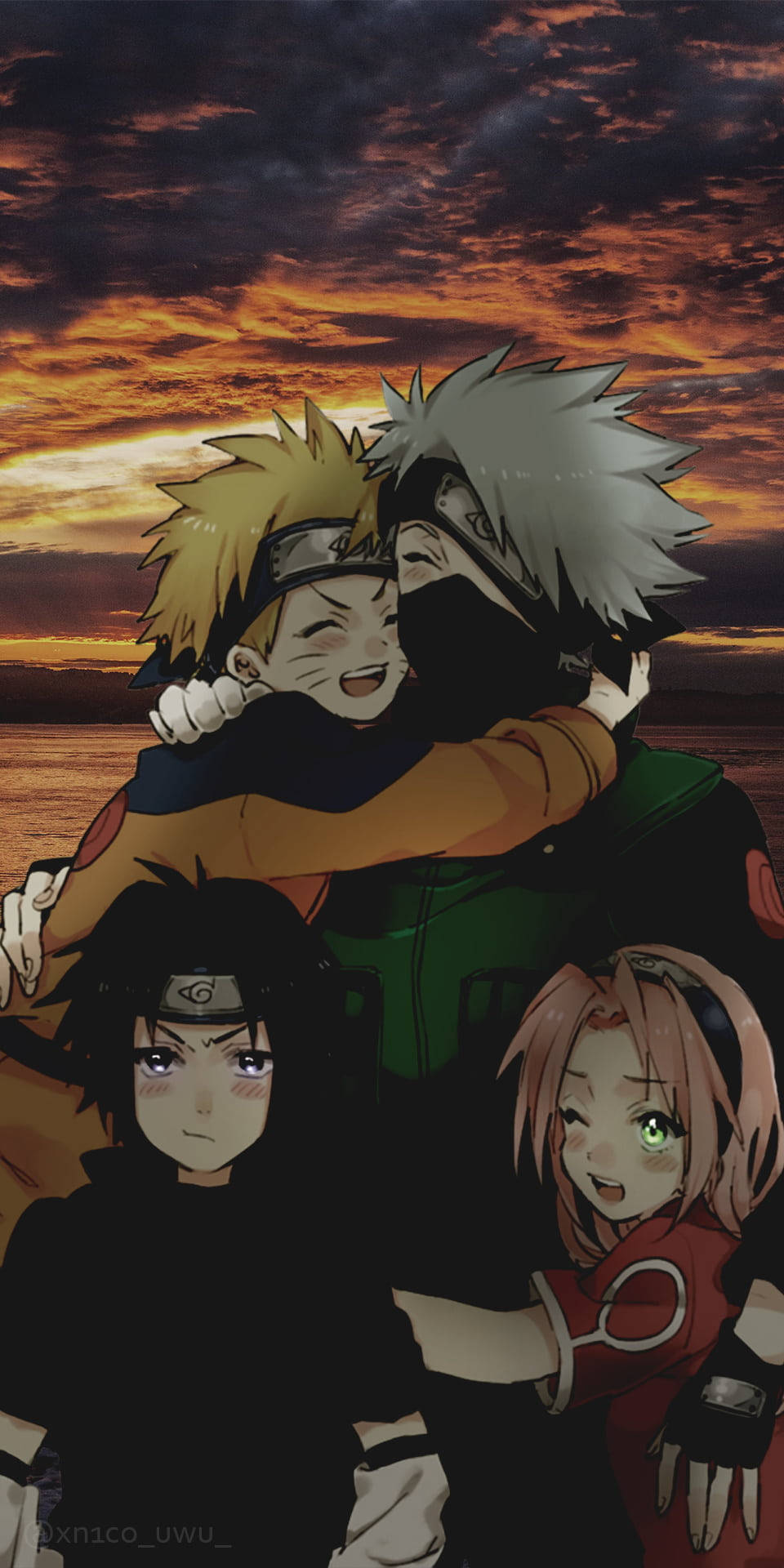 Solnedgang Team 7 Naruto iPhone Wallpapers