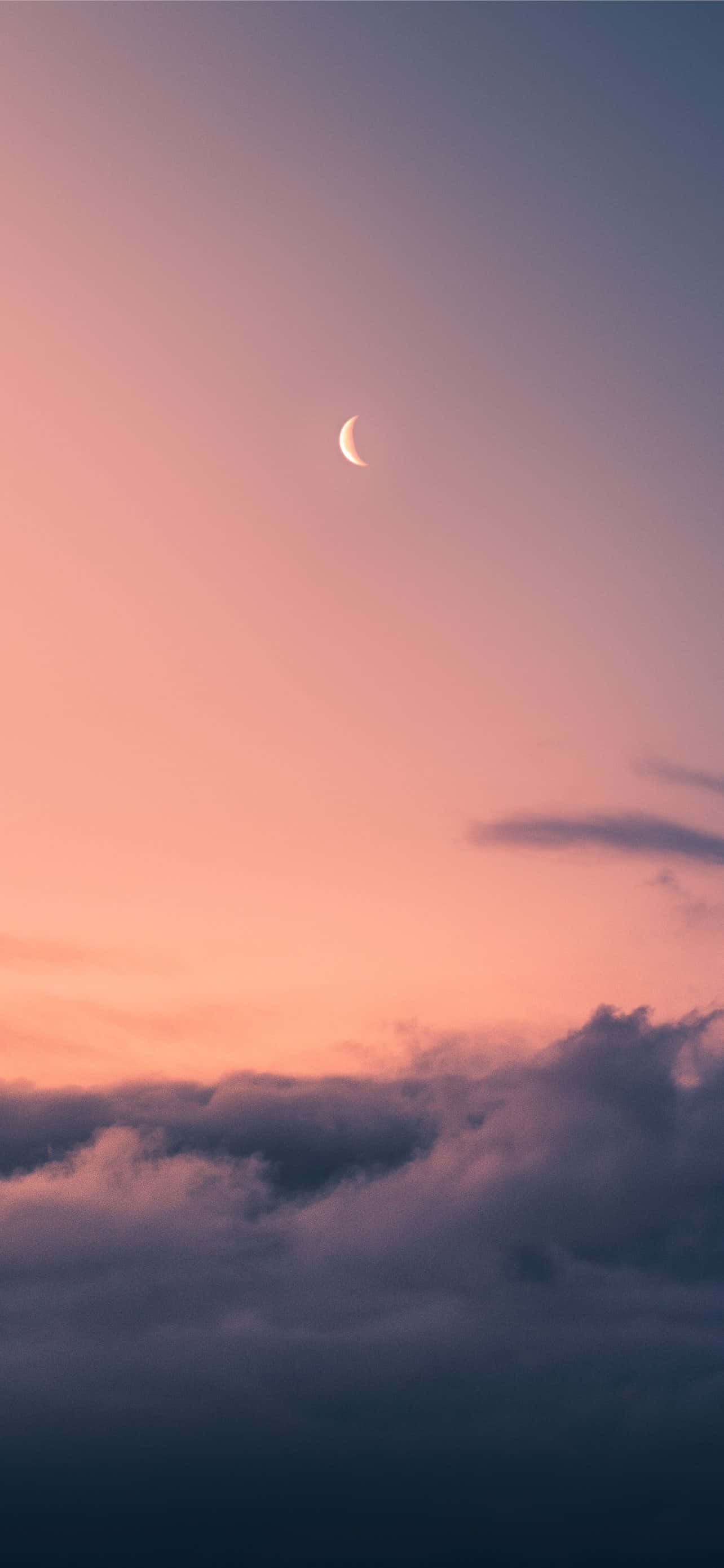 Solnedgangssky og Måne Wallpapers