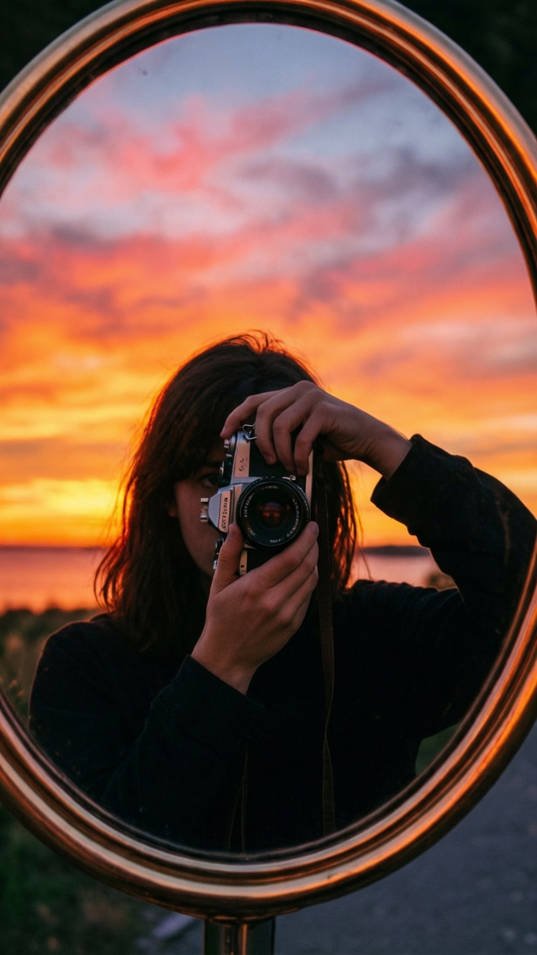 Solnedgangsspejl-selfie Wallpapers