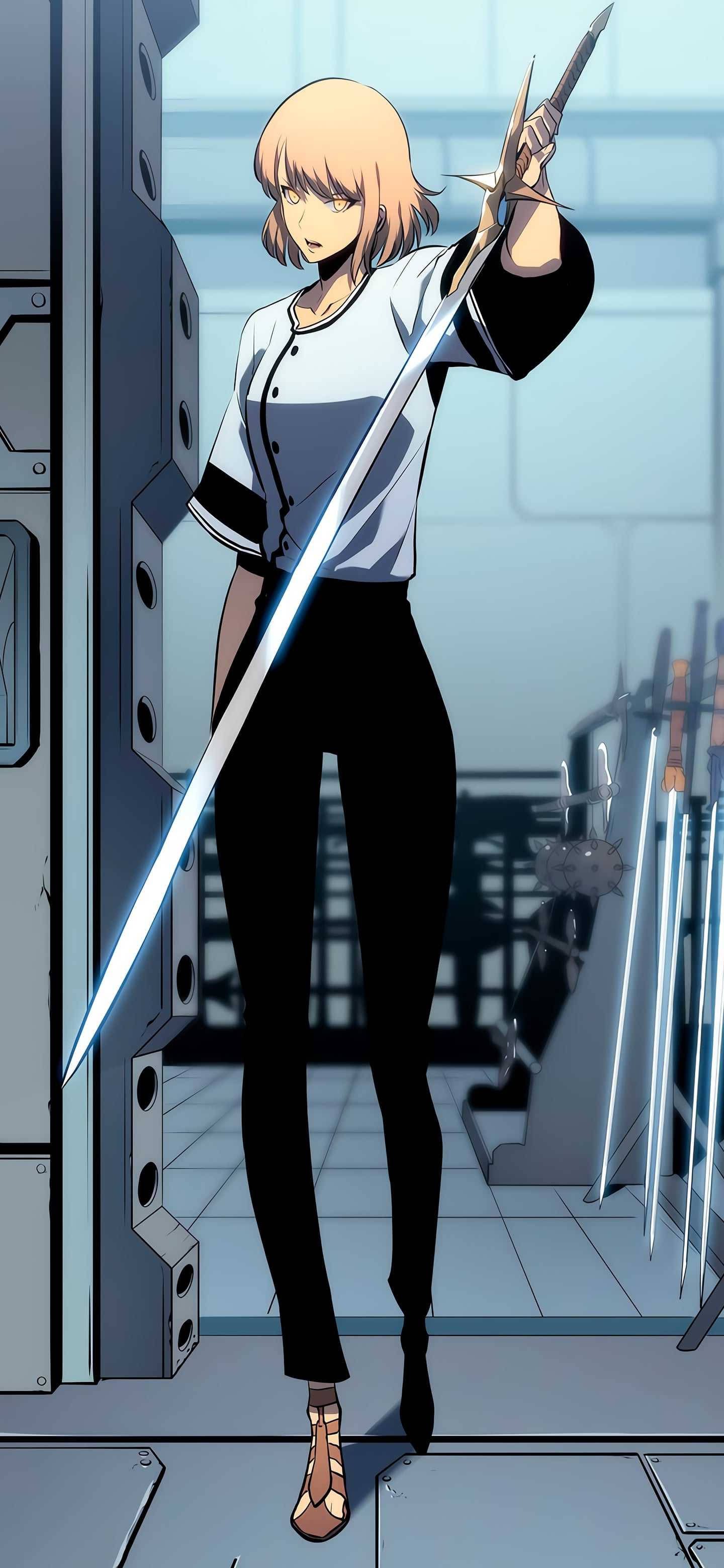 Solo Leveling Hae-In med sværd Wallpapers