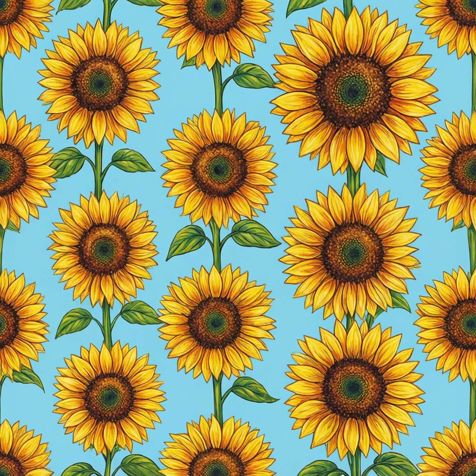 Solsikke Sømløst Mønster Wallpapers