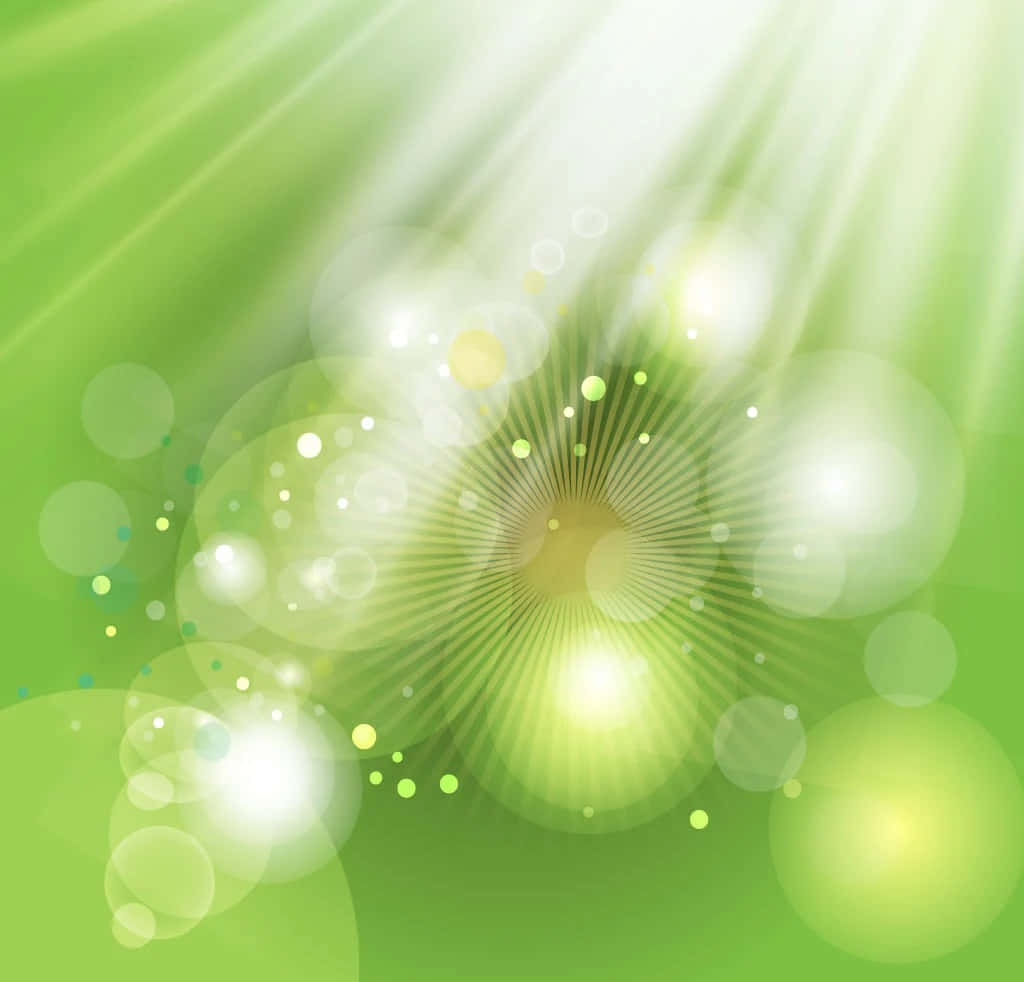 Solstråler med bokeh-effekter på lysegrøn baggrund Wallpapers