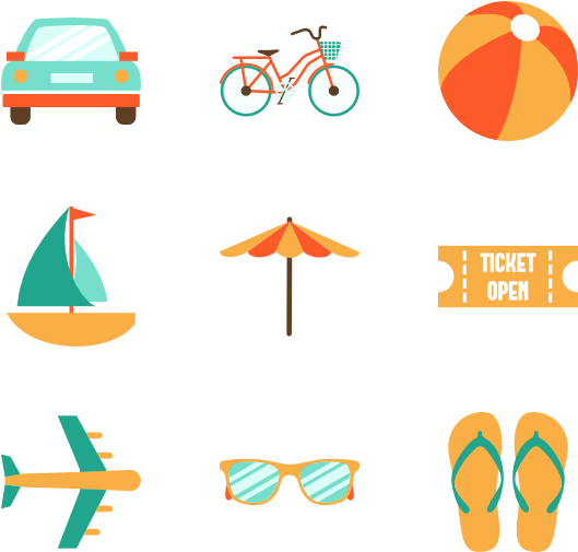 Sommerferie ikon sæt Wallpapers