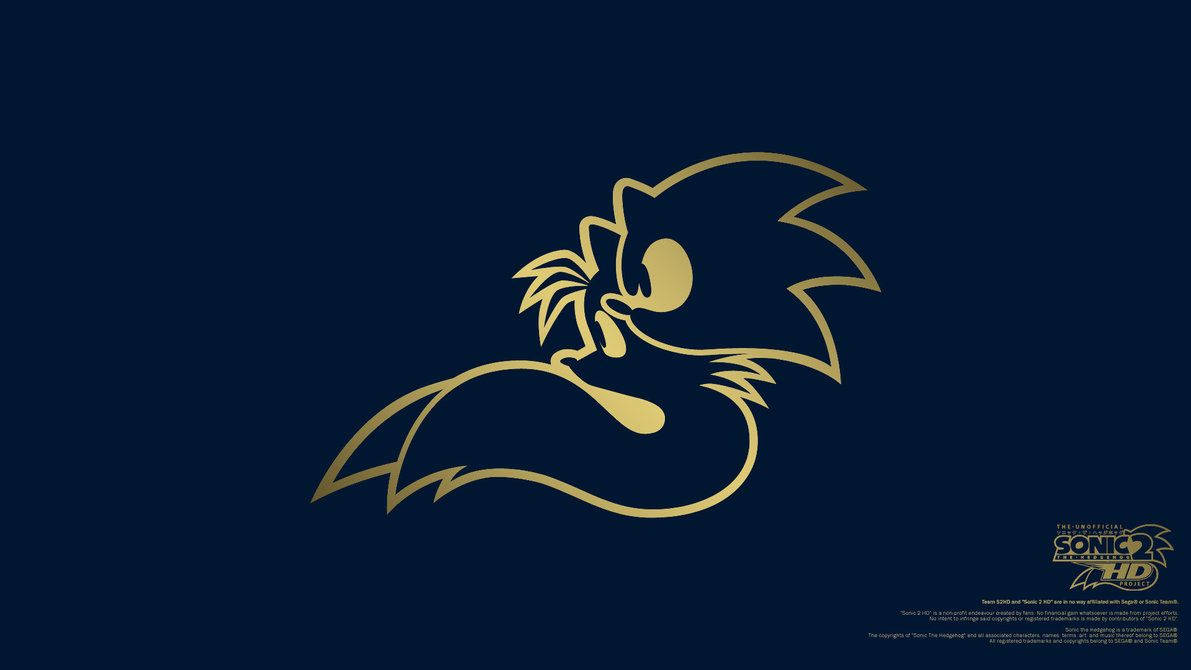 Teaser-baggrundsbillede til Sonic 2 med guld Sonic-ikon. — Sonic Wallpapers