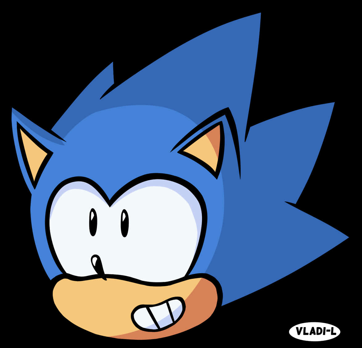 Sonic hovedportræt i tegneseriestil Wallpapers