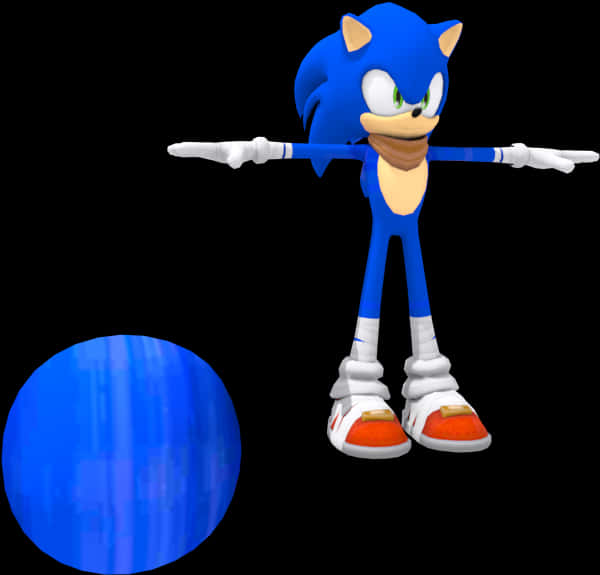 Sonic karakter positur med blå kugle Wallpapers