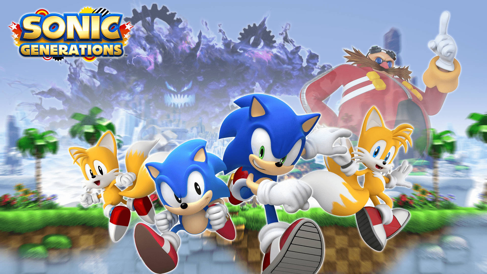 Sonic Løber Gennem Seaside Hill Wallpapers