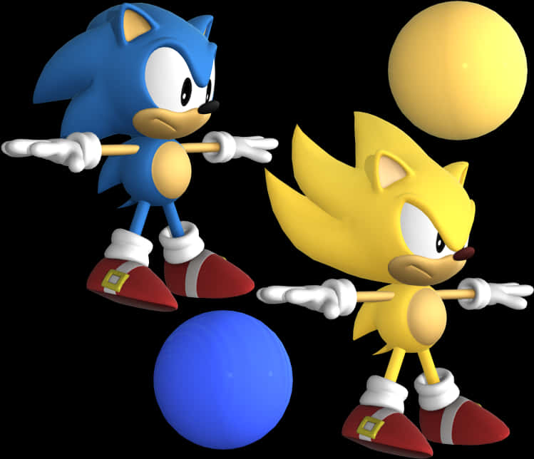 Sonic og Super Sonic positurer Wallpapers