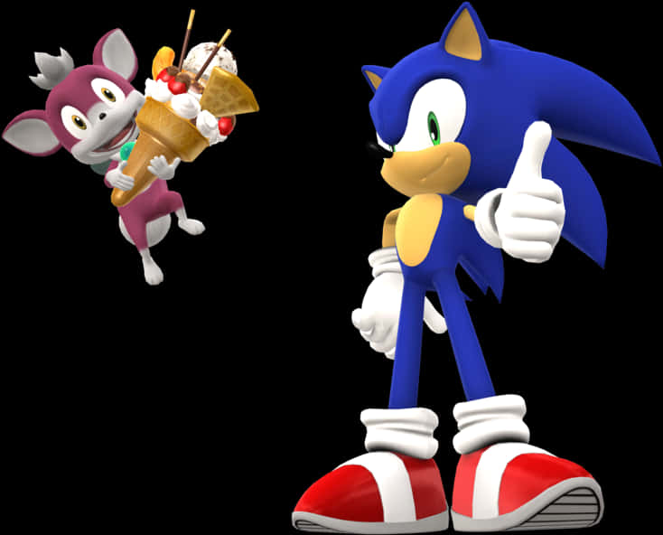 Sonic og ven med is Wallpapers