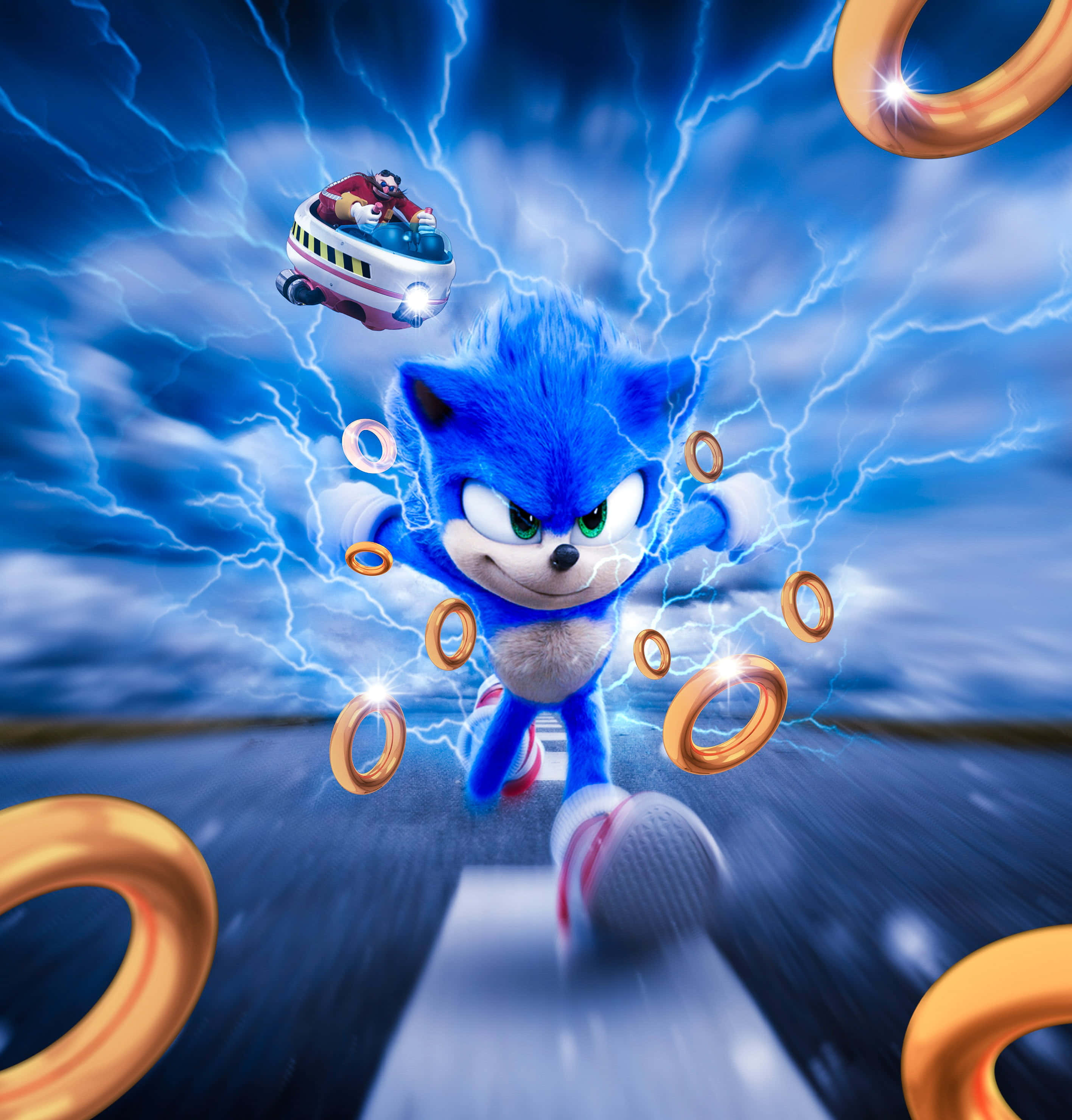 Sonic the Hedgehog løber gennem Green Hill Zone Wallpapers