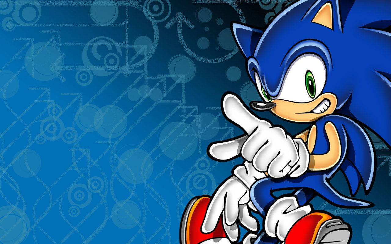 Wallpaper med Sonic the Hedgehog i abstrakt baggrund. — Sonic Wallpapers