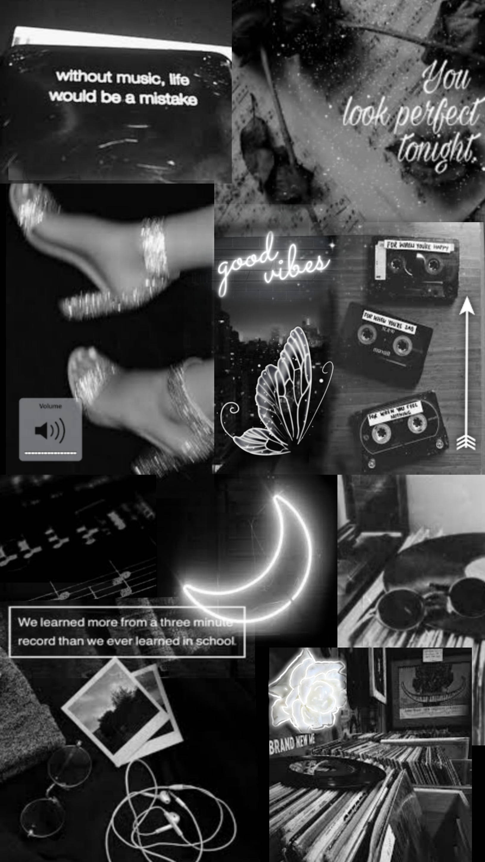Sort alternativ collage Wallpapers