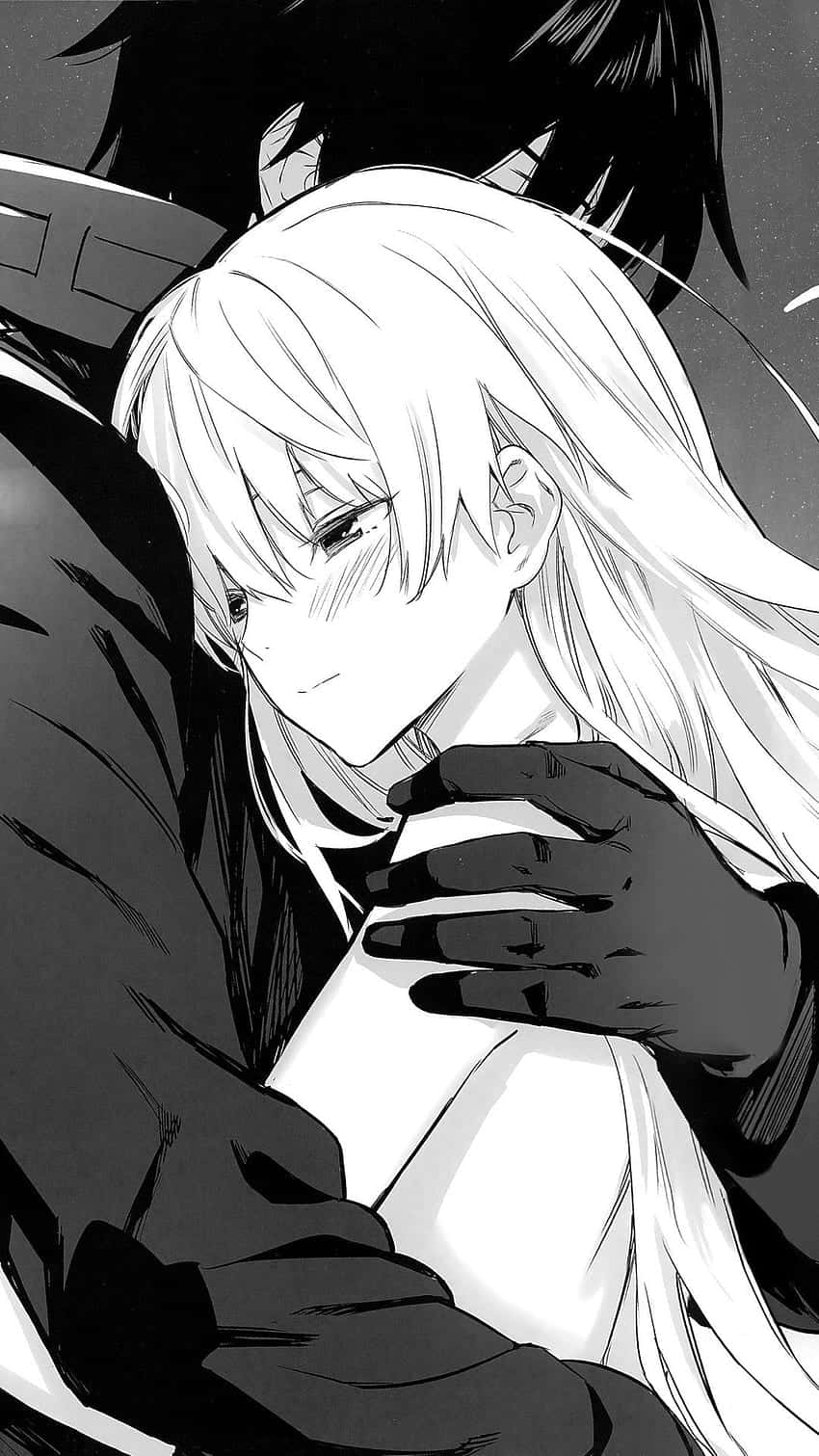 Sort anime profilbillede par krammer Wallpapers