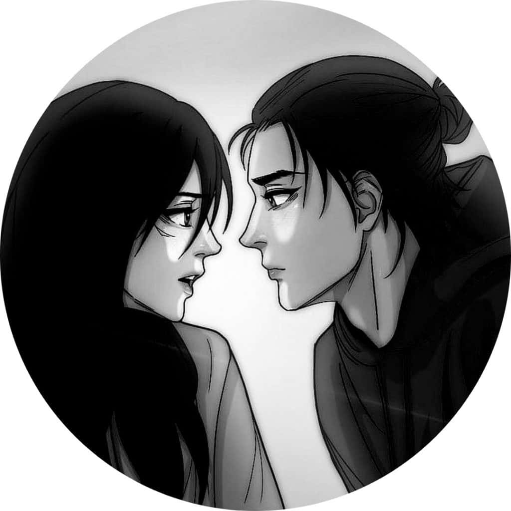 Sort anime-profilbillede af Mikasa og Eren Wallpapers