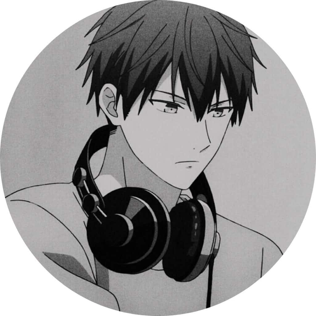 Sort anime-profilbillede med hovedtelefoner Wallpapers