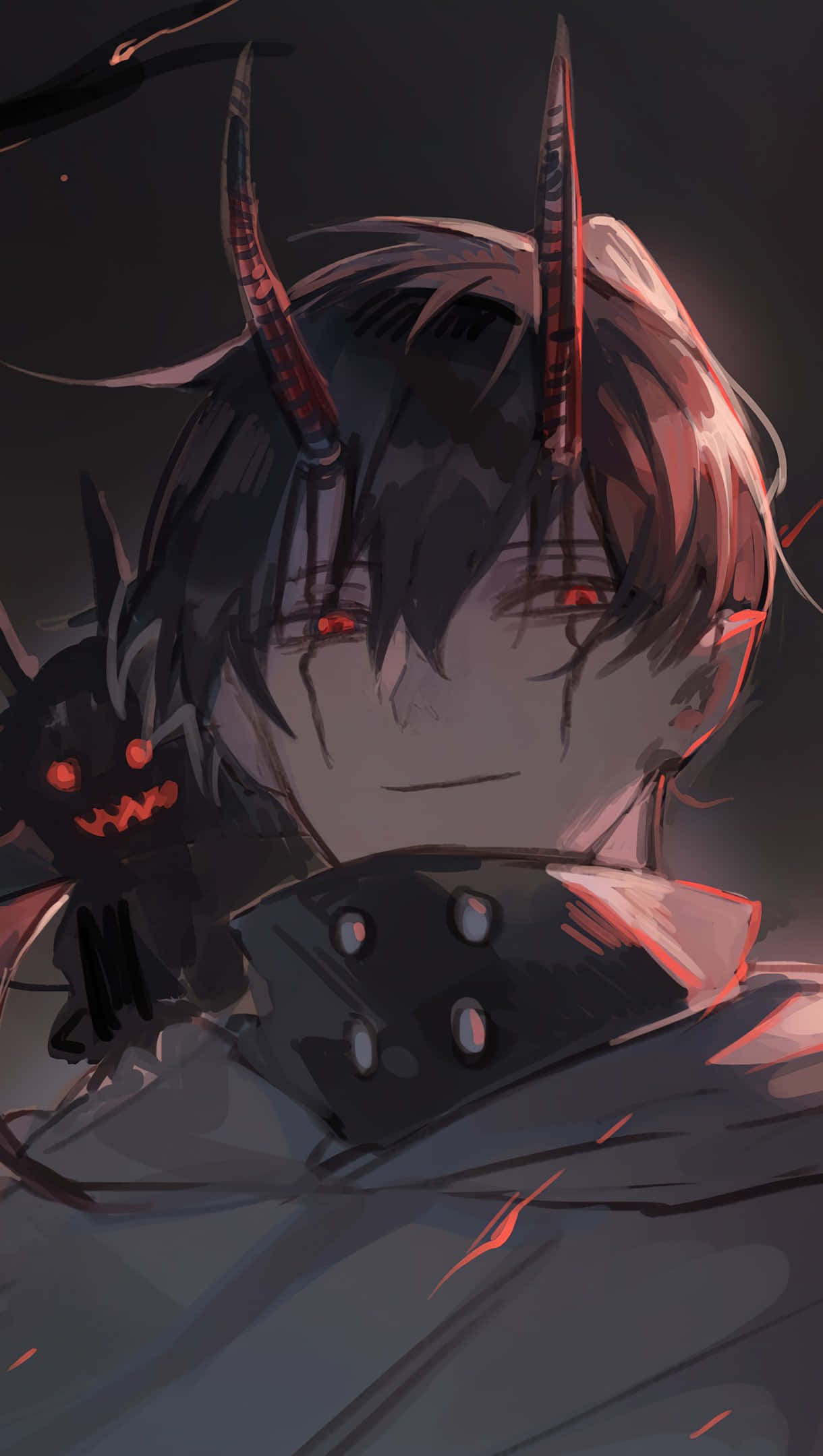 Sort anime profilbillede af en dæmondreng Wallpapers