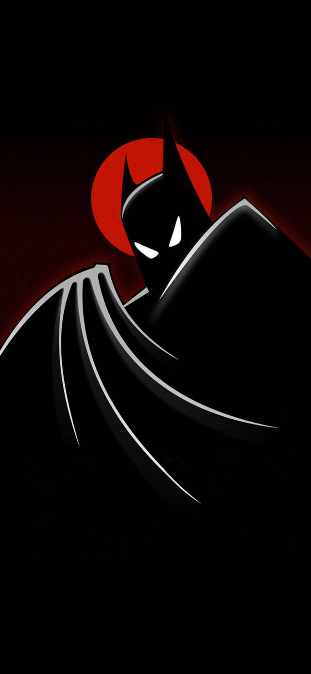 Sort Batman kunst rød måne animeret mobil Wallpapers