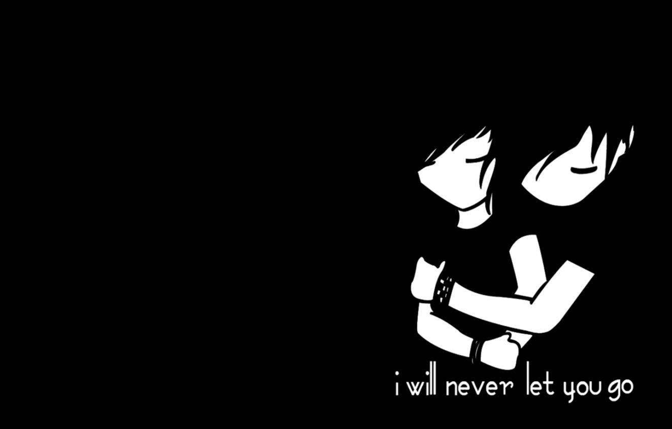 Sort emo æstetisk par Wallpapers