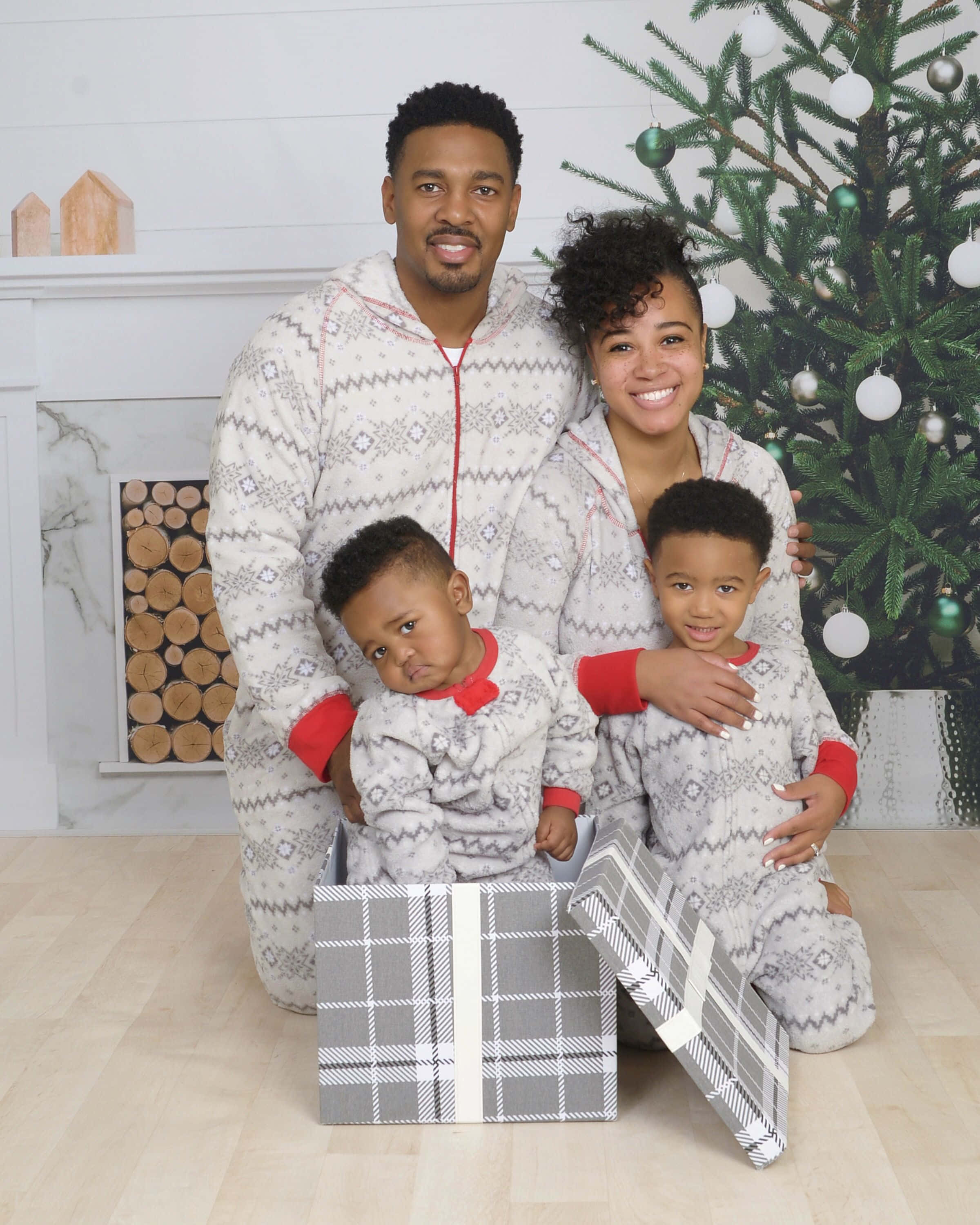 Sort familie jul med gavebillede Wallpapers
