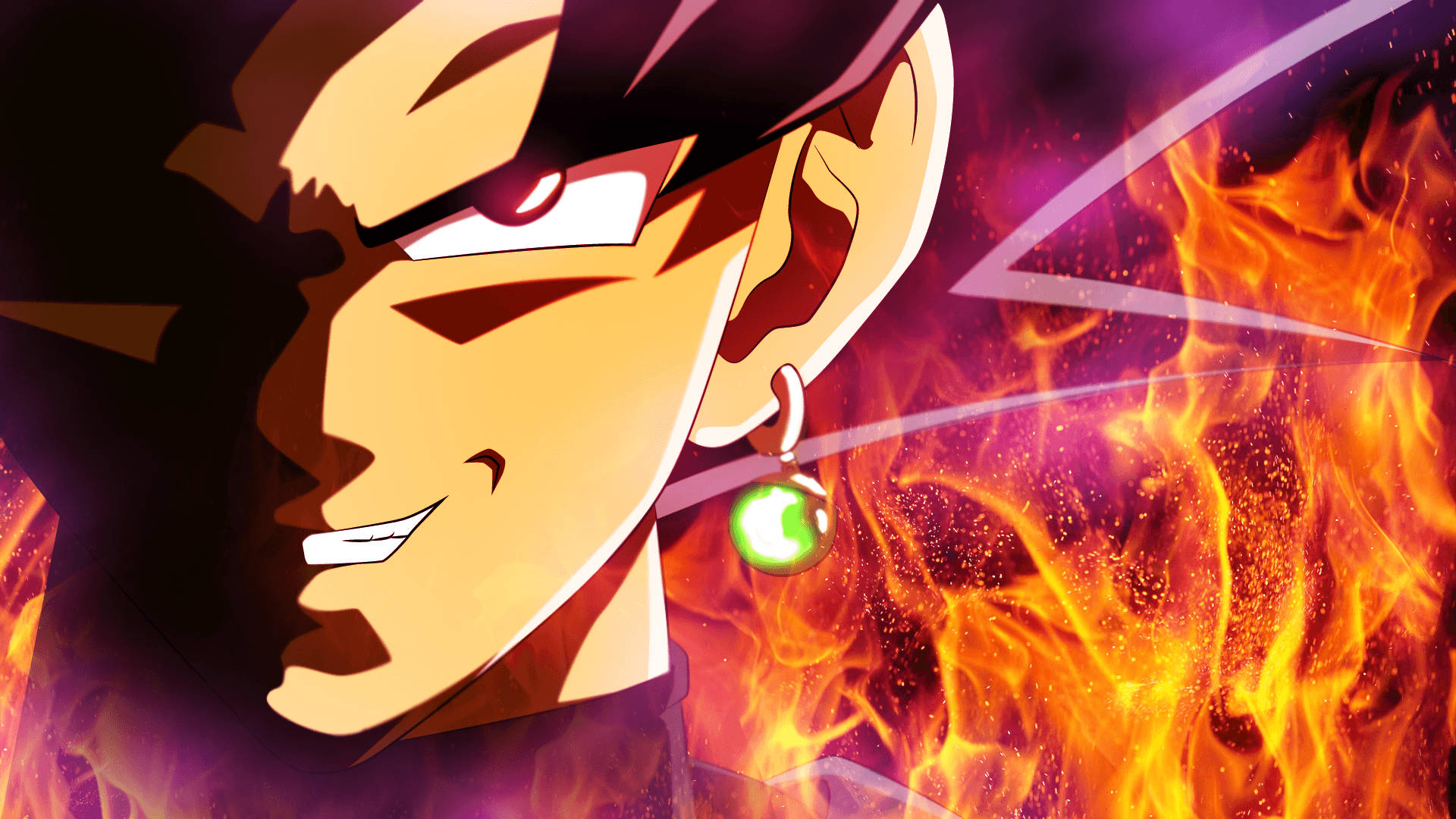 Sort Goku i brændende ild Wallpapers