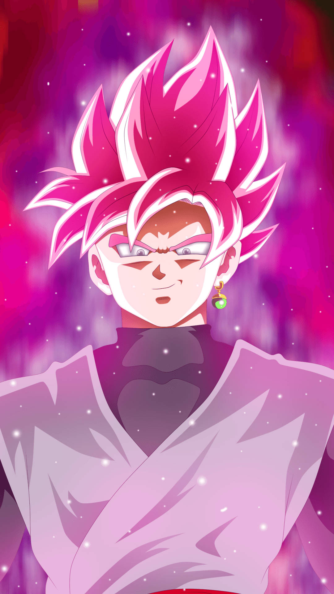 Sort Goku med lysende lyserødt hår Wallpapers