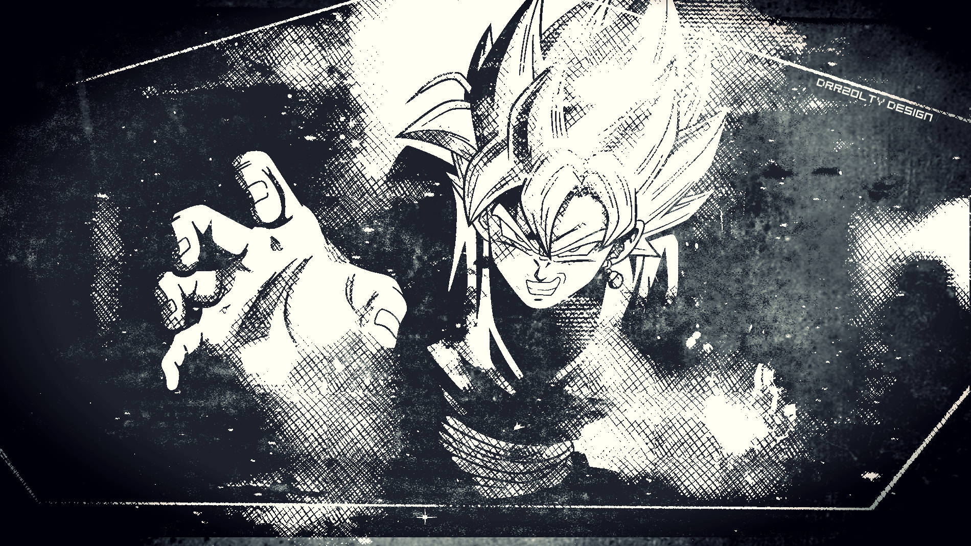 Sort Goku minimalistisk illustration Wallpapers