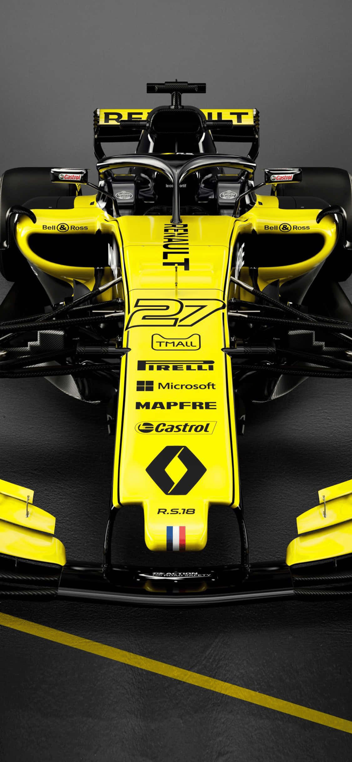 Sort og gul iPhone Xs F1 2018 Baggrund Wallpapers