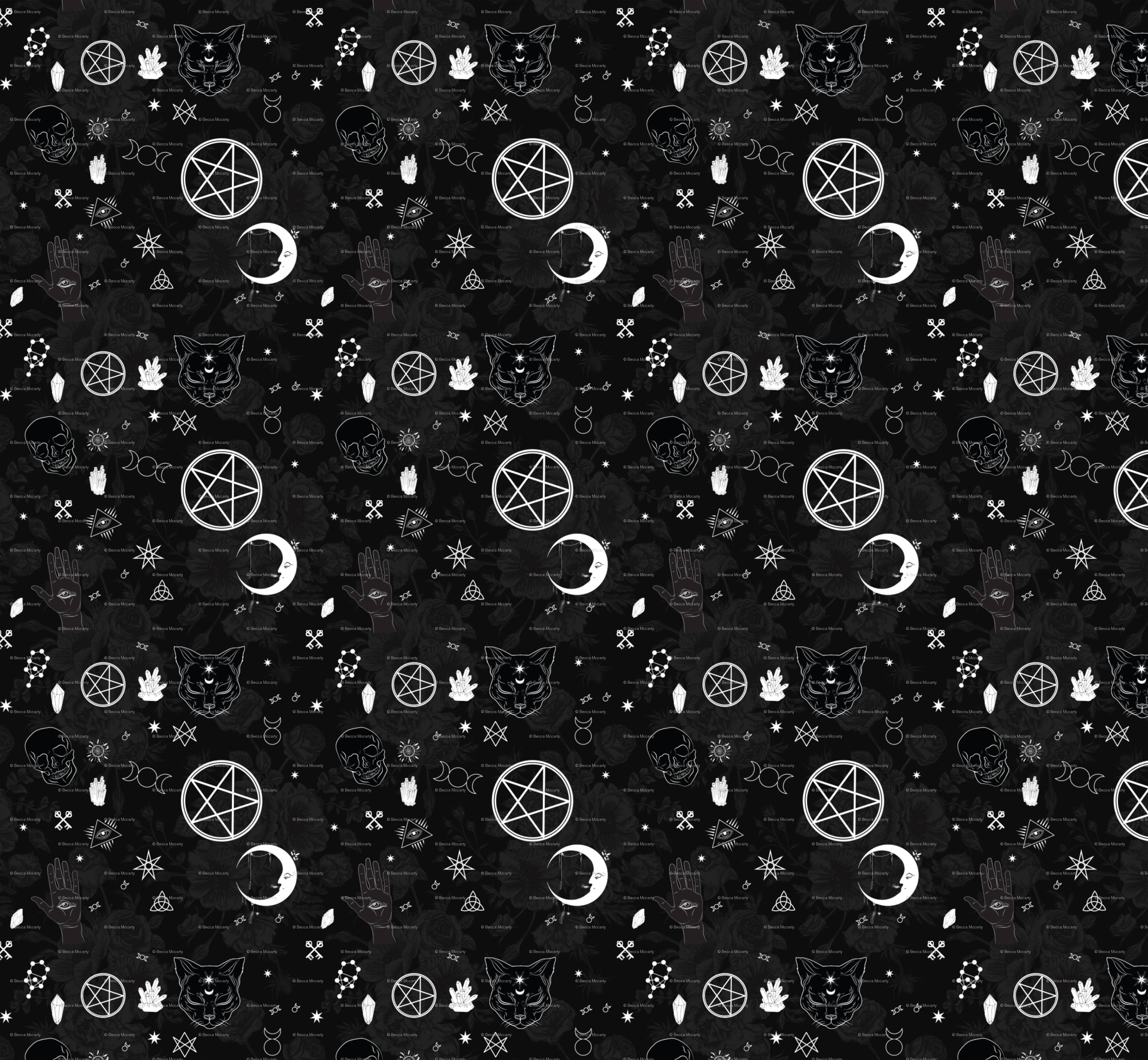 Sort hekserimønster Wallpapers