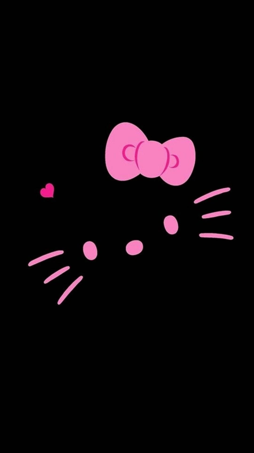 Sort Hello Kitty-ansigtsdetaljer Wallpapers