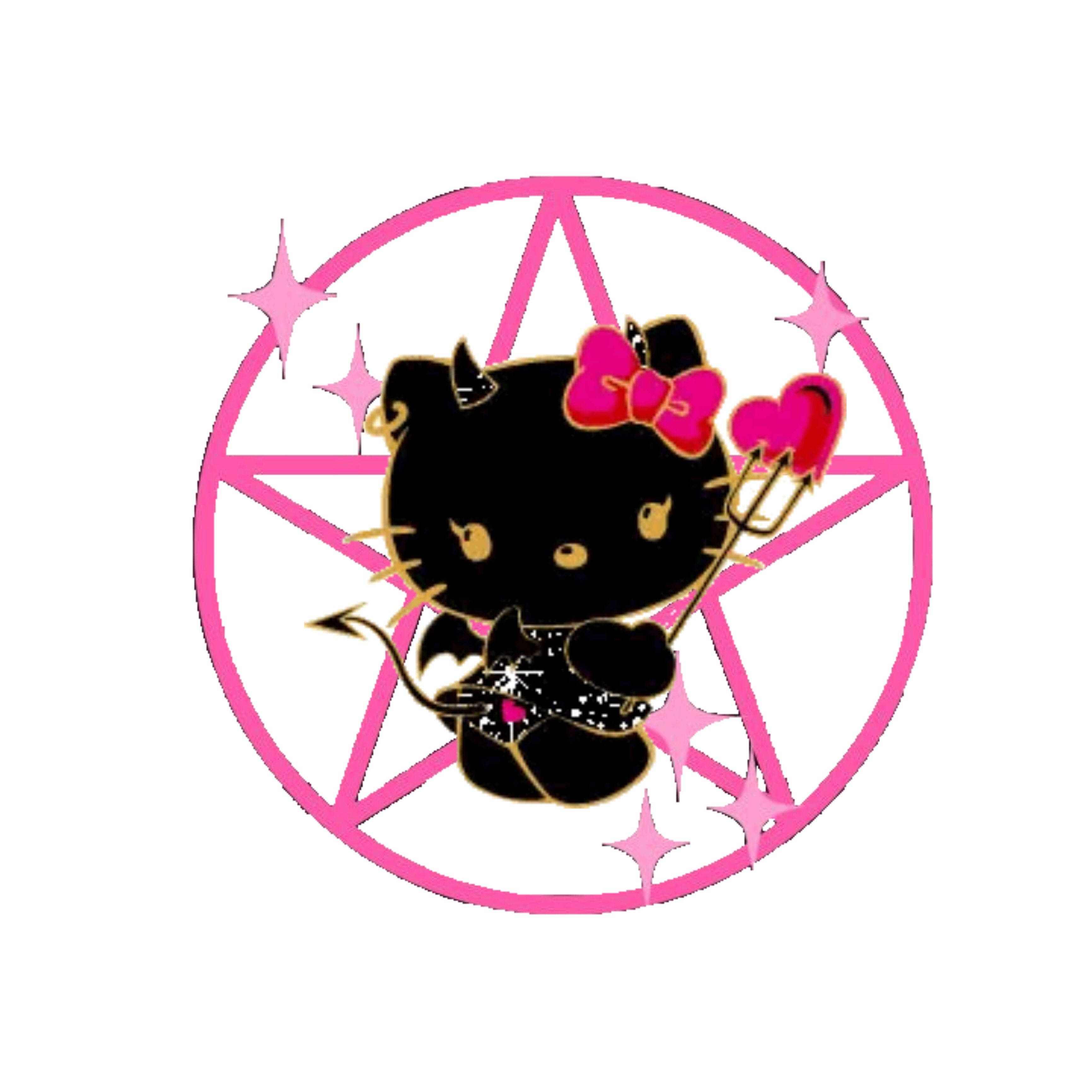 Sort Hello Kitty Halloween Stjernesymbol Wallpapers