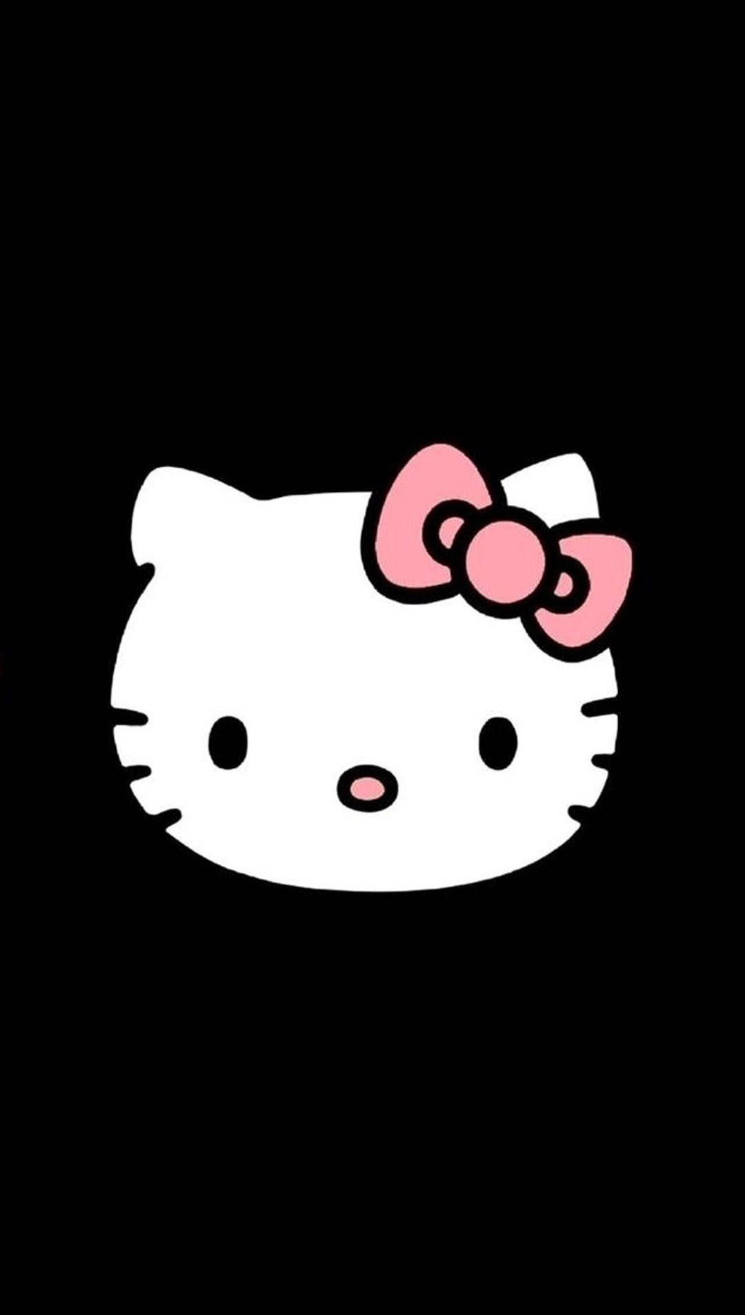 Sort Hello Kitty tegneserietegning Wallpapers