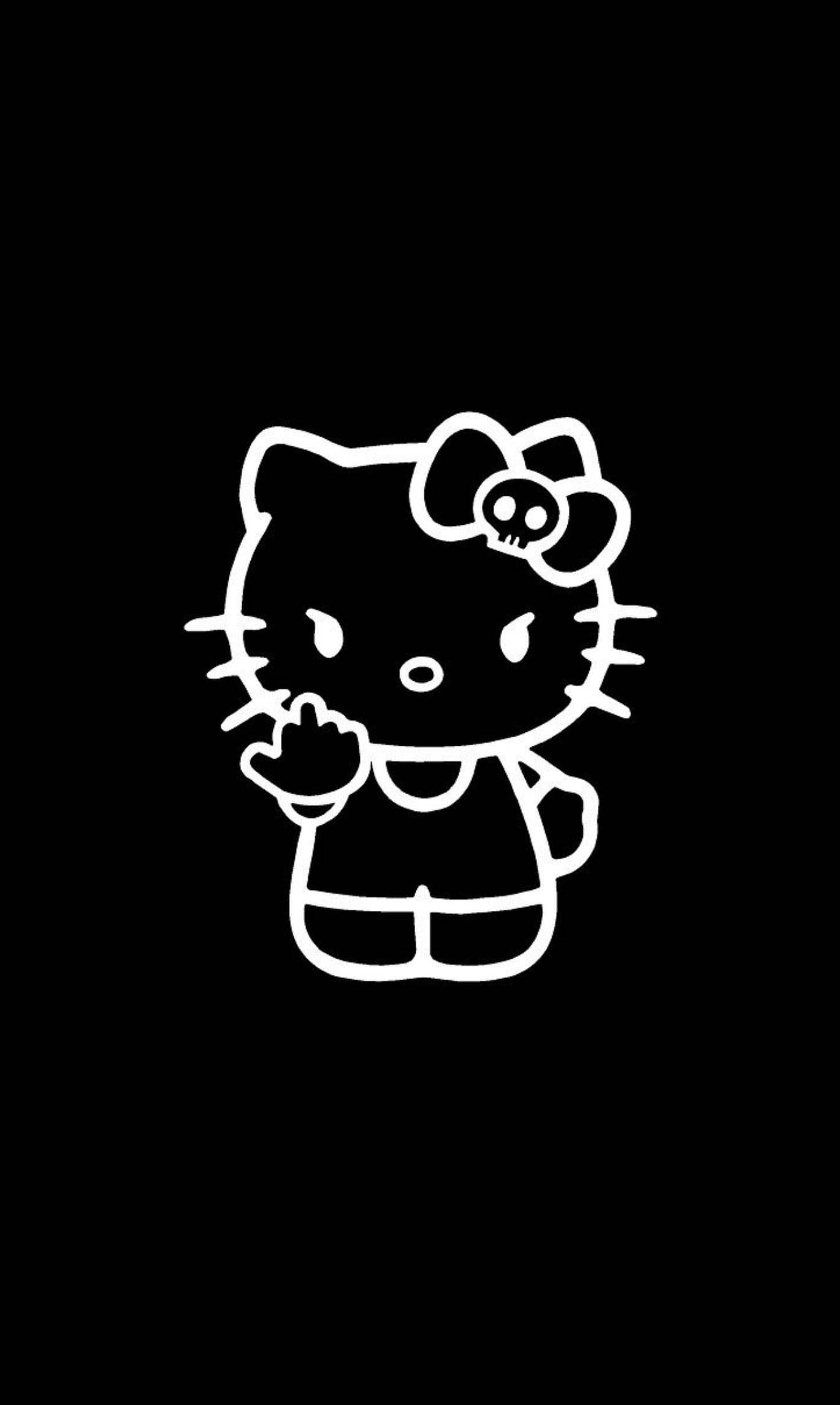Sort Hello Kitty uanstændig gestus Wallpapers