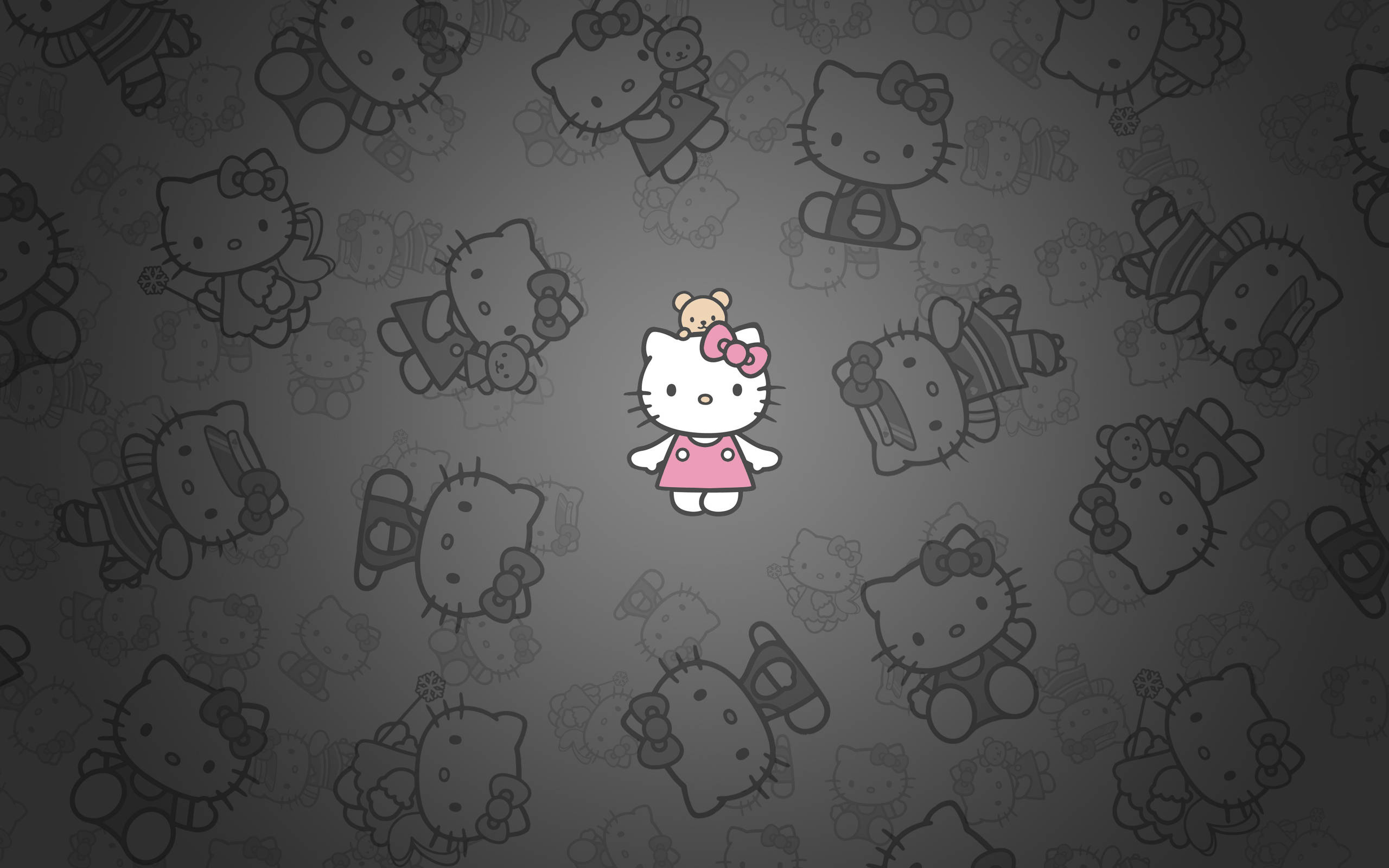 Sort Hello Kitty med Lille Chum Wallpapers