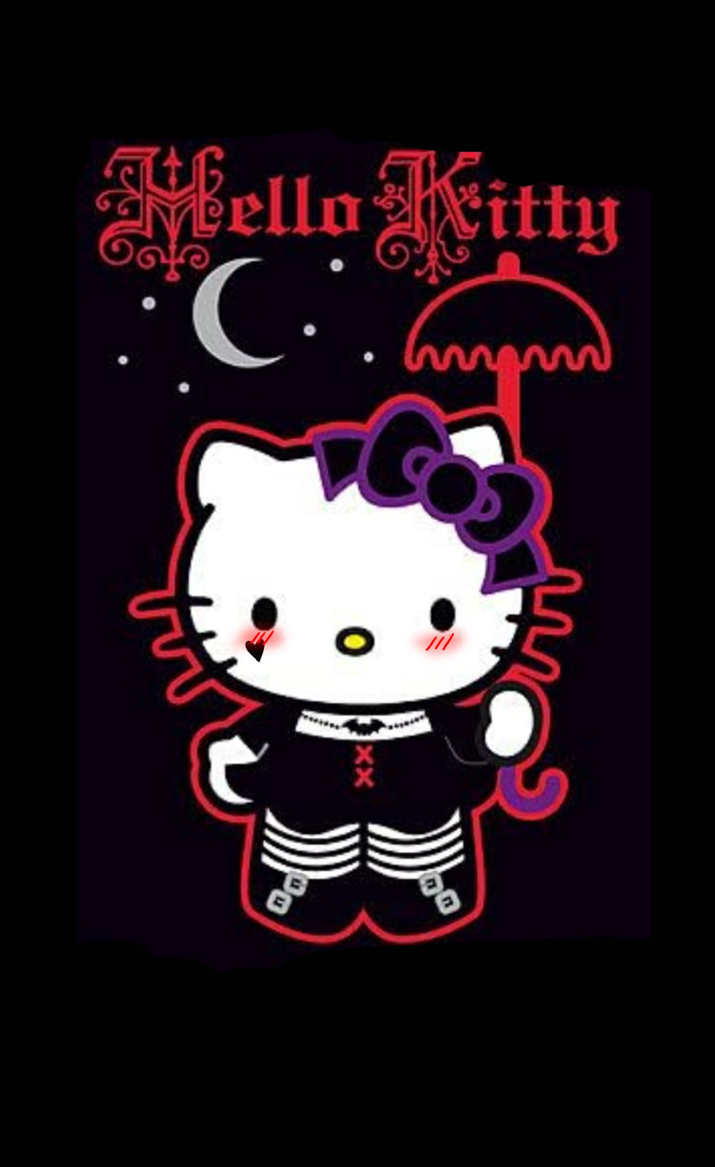 Sort Hello Kitty i scene-kostume Wallpapers