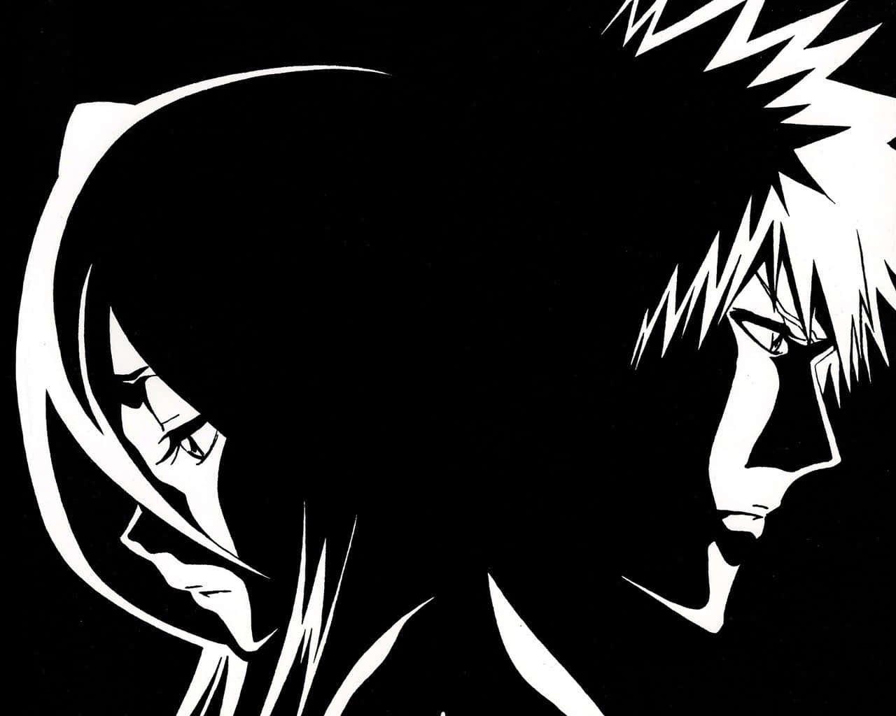 Sort/hvid anime scene Wallpapers