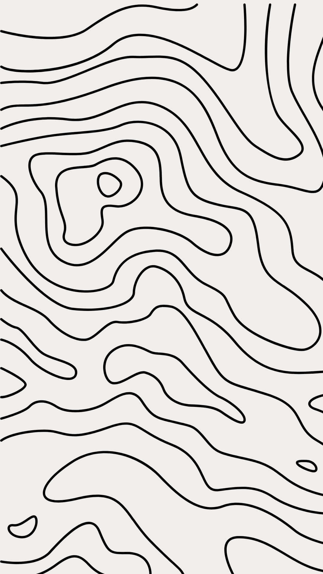 sort/hvid linjetegning af et bølgende mønster Wallpapers