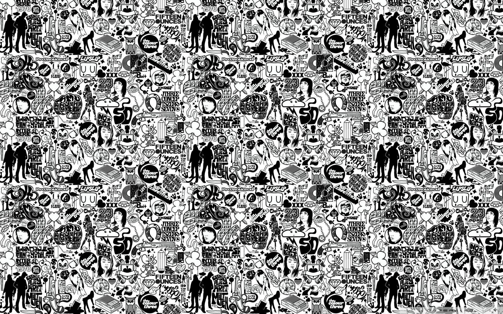 Sort/hvid tegneserie alt æstetik Wallpapers
