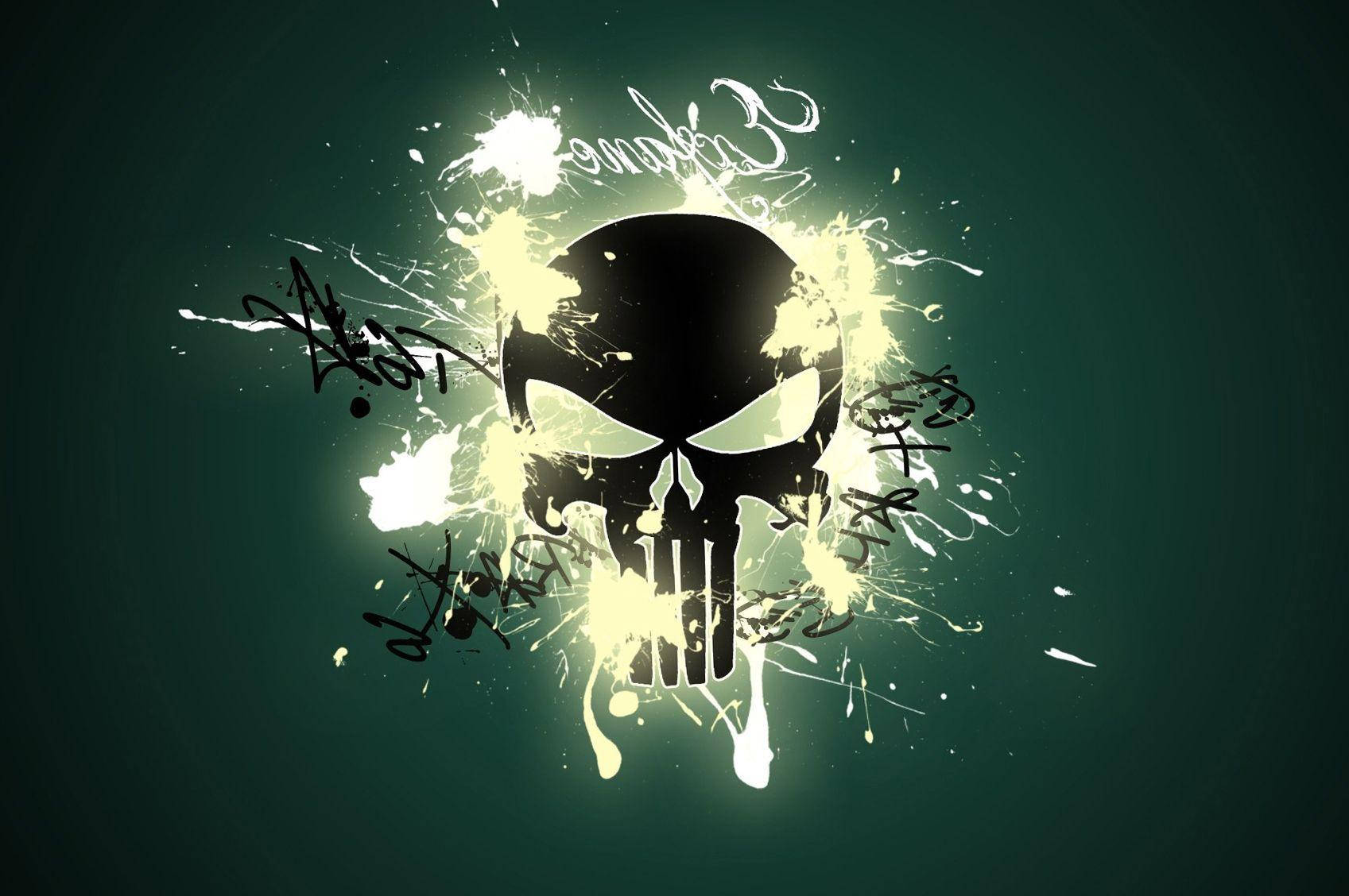 Sort kranium sejeste skrivebord Wallpapers